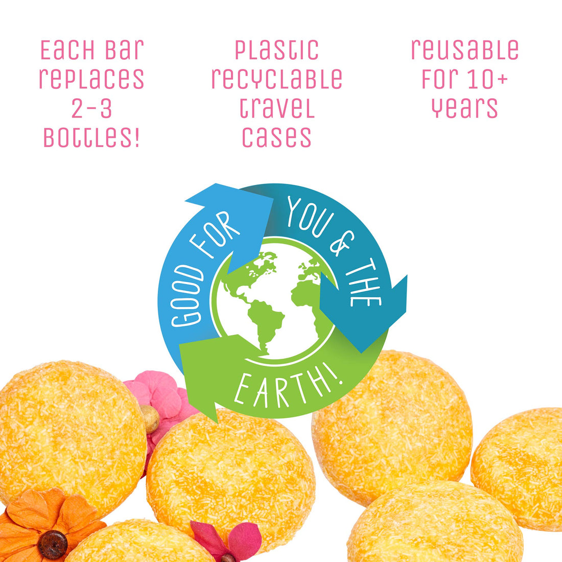 Shampoo & Condition Bars: Includes 2 Shampoo Bars + 1 Conditioner Bar + 2 Travel Containers. All Natural, Safe for Color Treated Hair, SLS Free, Shampoo Bars (Sunkissed)