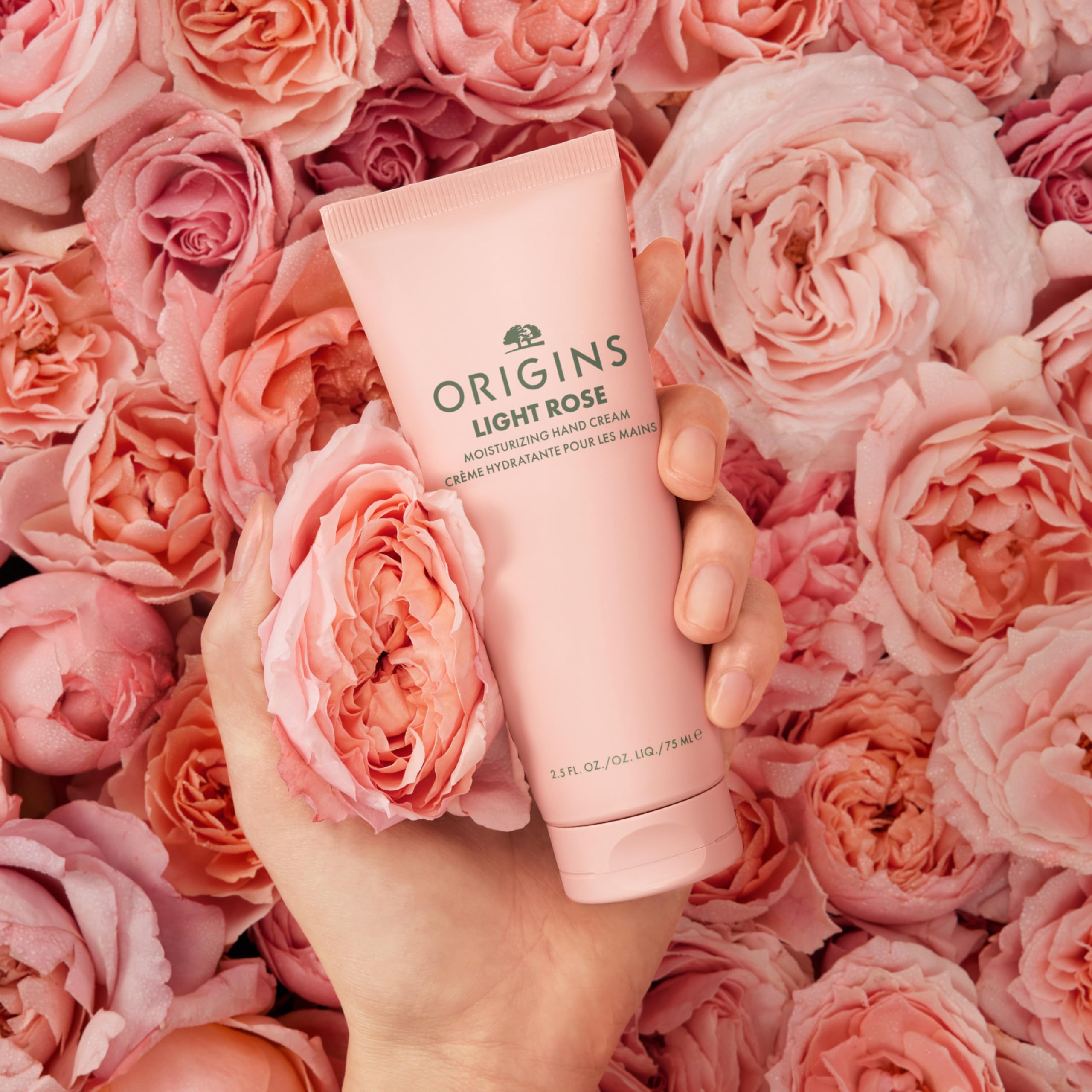 Origins Light Rose Moisturizing Hand Cream | Hydrates & Softens Dry Skin | With Plant-Derived Glycerin, Travel Size, 2.5 Fl Oz