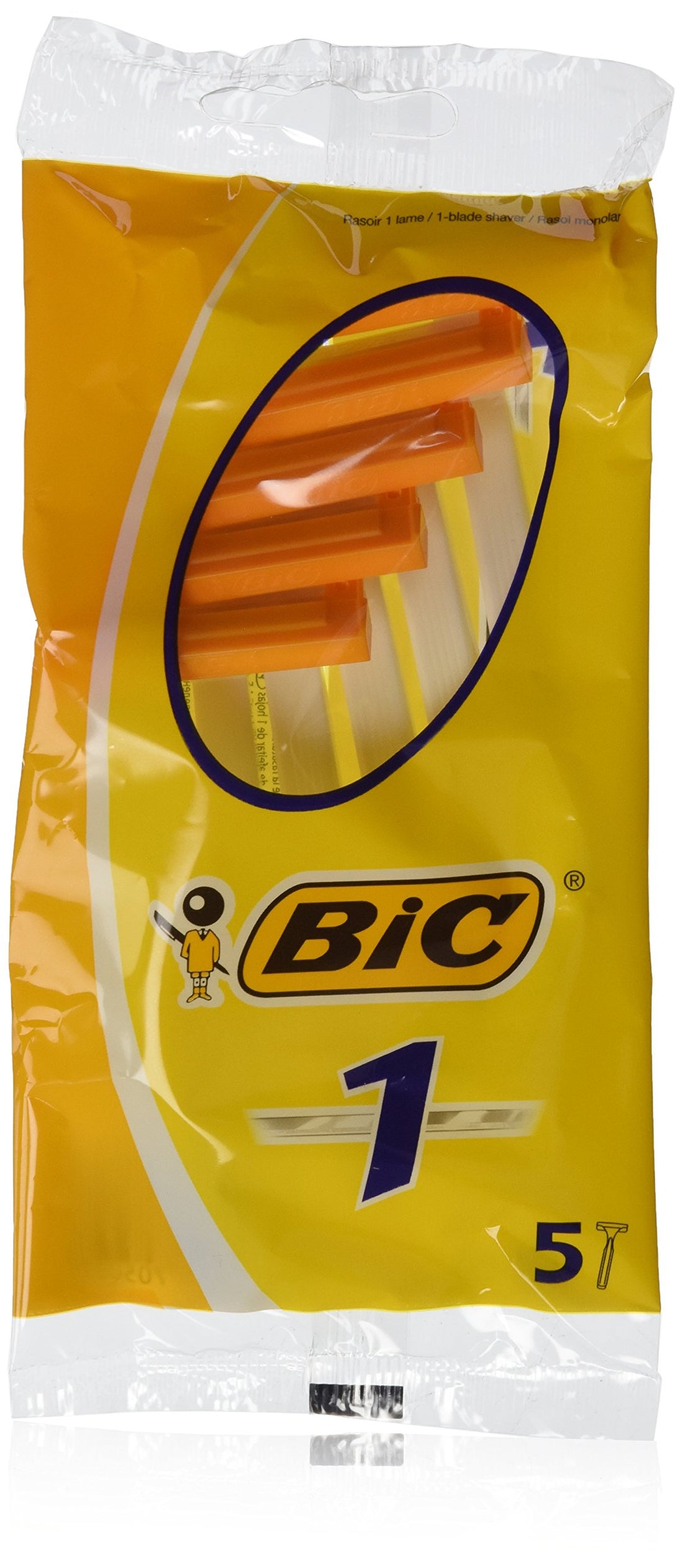 Bic Disposable Razor Shavers Normal Single Blade 5Count (Pack of 12)