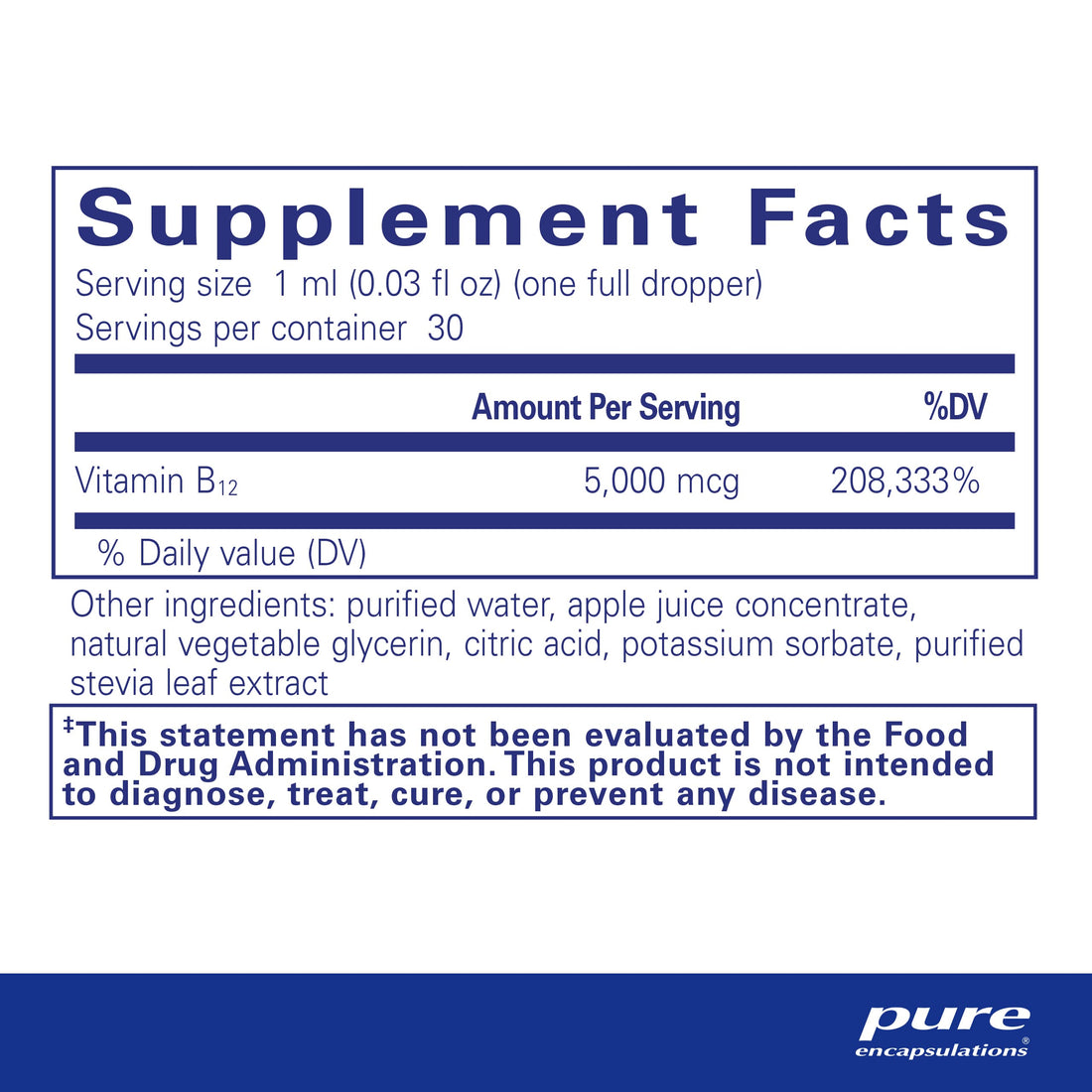Pure Encapsulations B12 5,000 Liquid - Vitamin B12 Methylcobalamin Supplement to Support Energy, Nerve Health, Cognitive Function & Blood Cells* - Liquid Drops - 1 Fl Oz