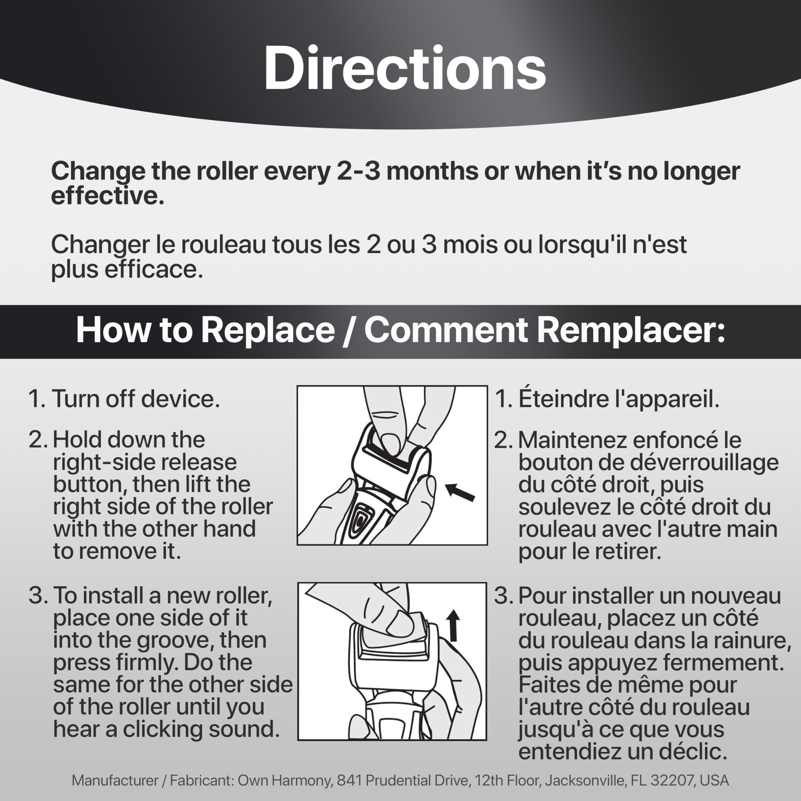 Refill Rollers by Own Harmony for Electric Callus Remover CR900 - Foot Care for Healthy Feet - Best Pedicure File Tools - Refills 3 Pack Regular Coarse Replacement Roller (Peach)