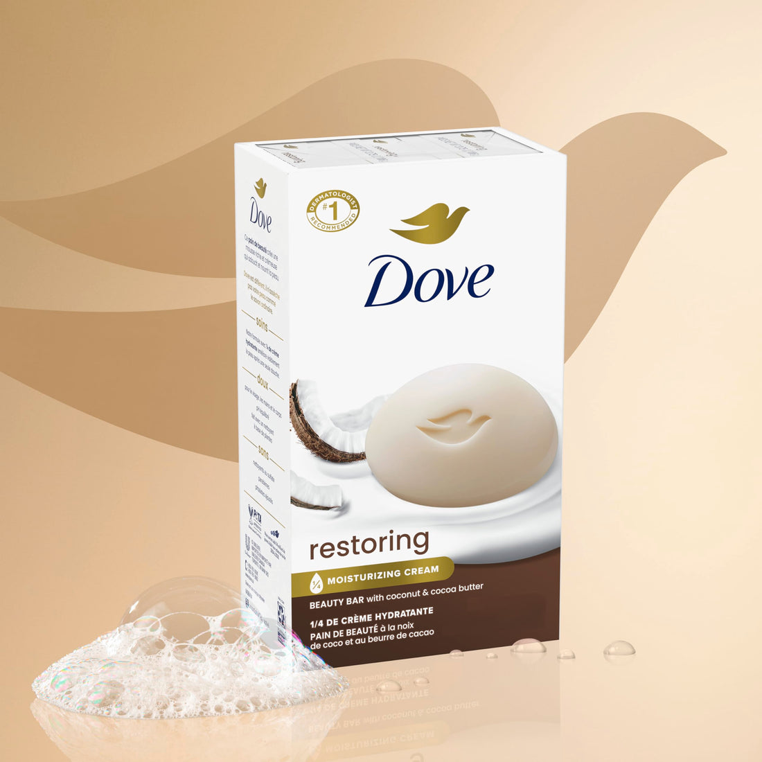 Dove Beauty Bar For Softer Skin Coconut Milk More Moisturizing Than Bar Soap 3.75 oz 6 Bars (Packaging may vary)