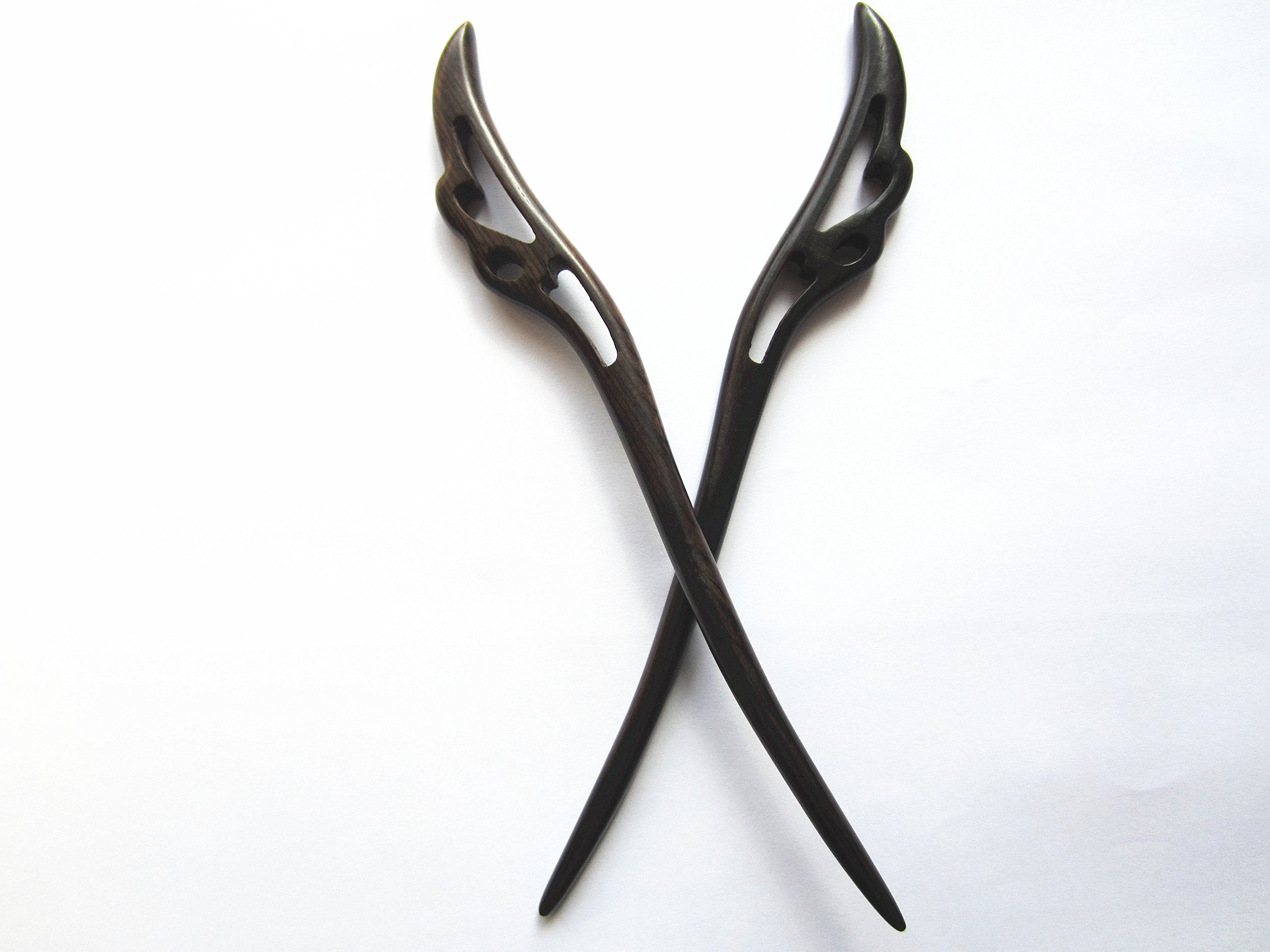 Myhsmooth Zz Bg Fswallow 2 Count Hair Sticks Natural Ebony (Black Sandalwood) Handmade Carved Hair Clip Shawl Hair Pins Pack Of 2 Pcs :Flying Swallow