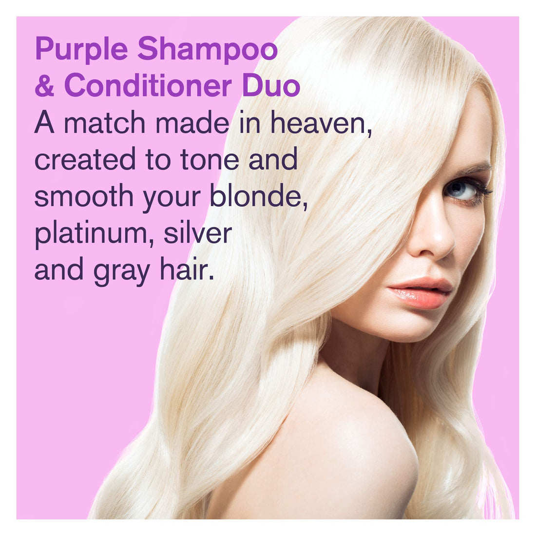 Purple Shampoo & Conditioner for Blonde Hair Set. Removes Brassy Yellow Tones. for Blonde, Platinum, Ash, Silver & Grays. Moisturizes Dry & Damaged Hair. Paraben & Sulfate Free, Cruelty Free & Vegan