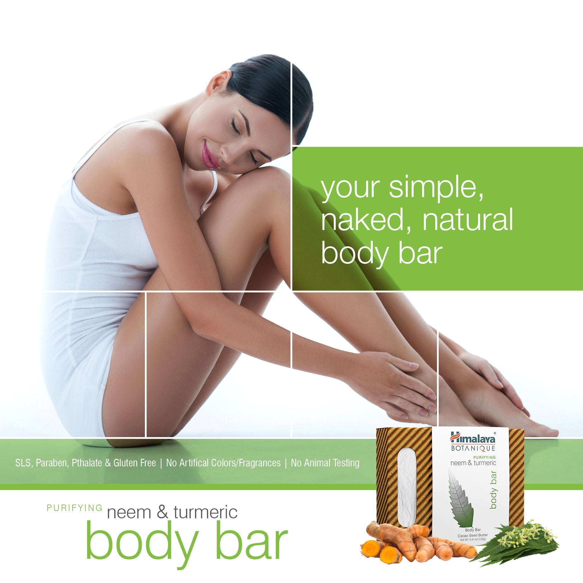 Himalaya, Botanique, Handcrafted Cleansing Bar, Purifying Neem & Turmeric, 4.41 oz (125 g) HIM-20012