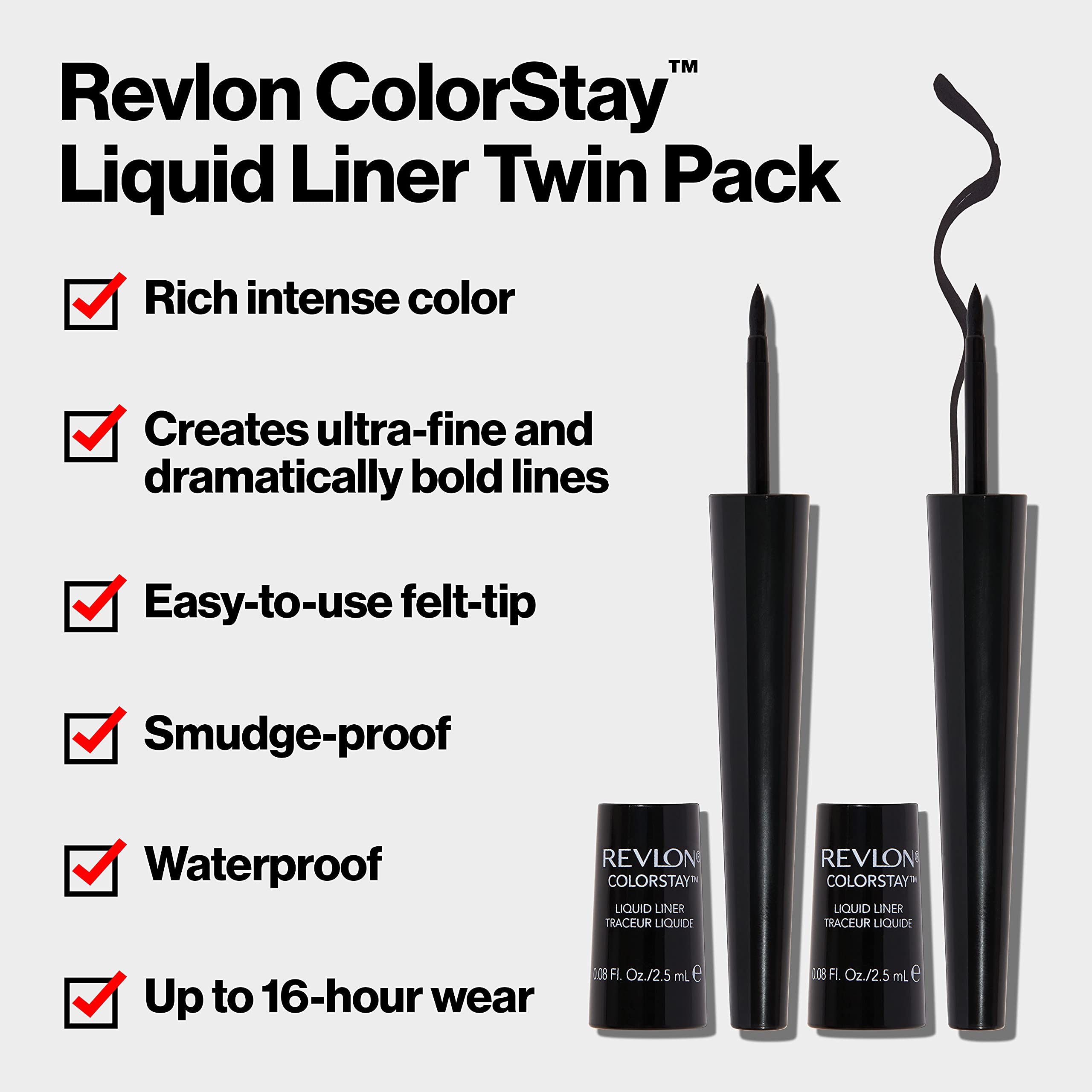 Revlon Colorstay Liquid Liner Twin Pack, Blackest Black, 0.08 Fluid Ounce