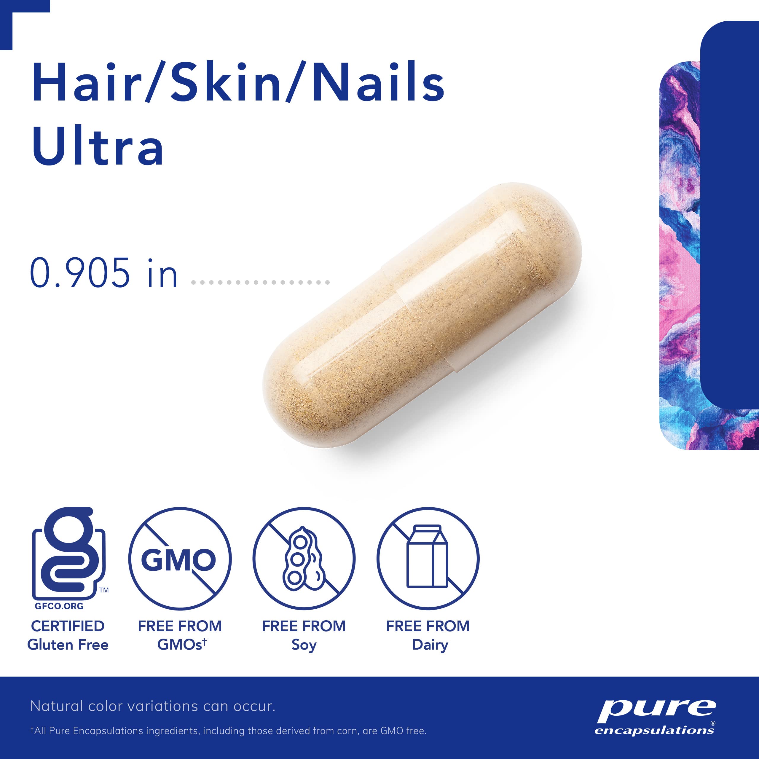 Pure Encapsulations Hair/Skin/Nails Ultra - Supplement for Collagen, Anti Aging, Keratin, Antioxidants, Skin Hydration, Hair, and Nails* - with Biotin, Vitamin C, and More - 60 Capsules