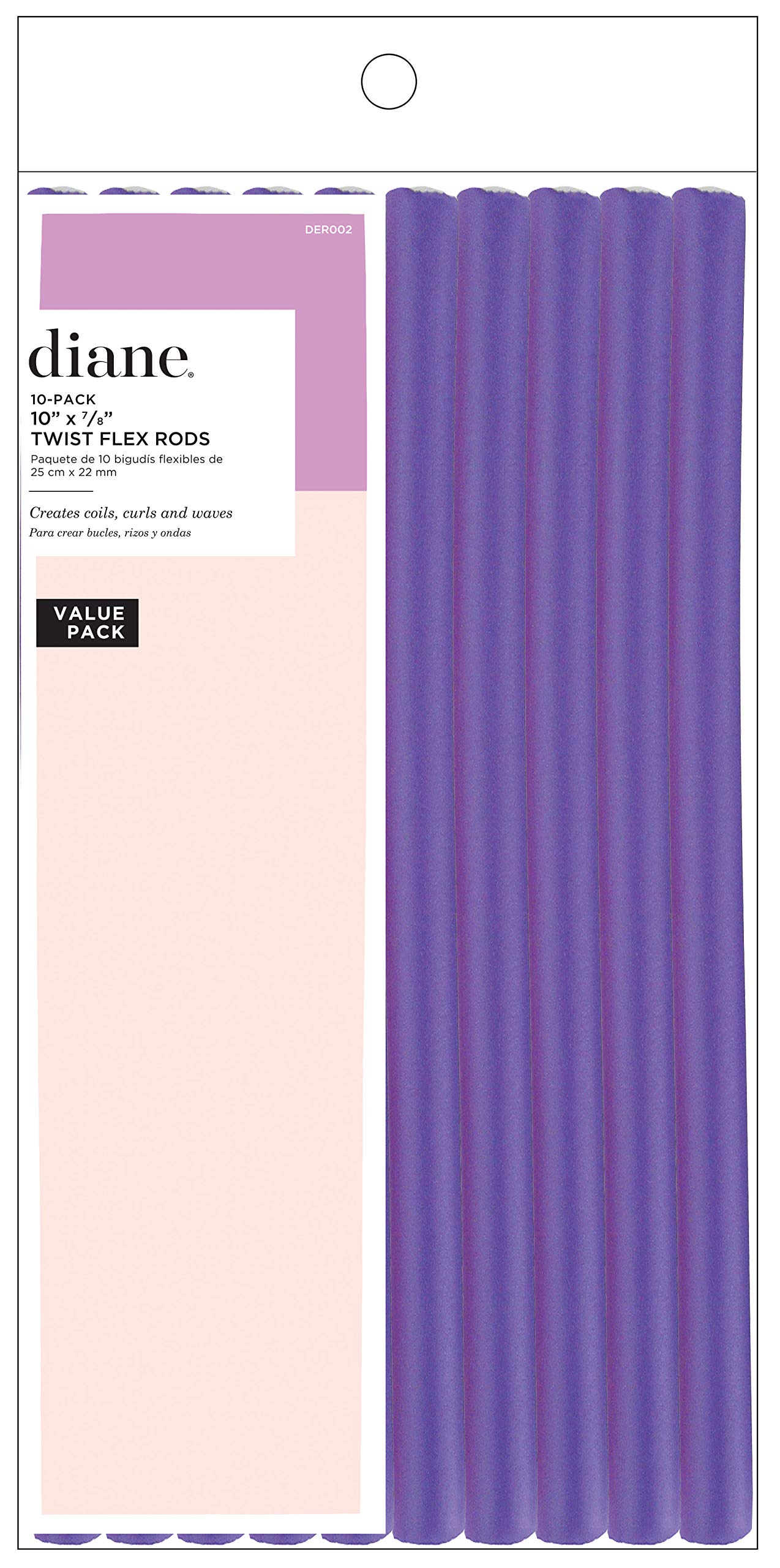 Diane Der002 Twist-flex Rods, Purple, 10 Inch