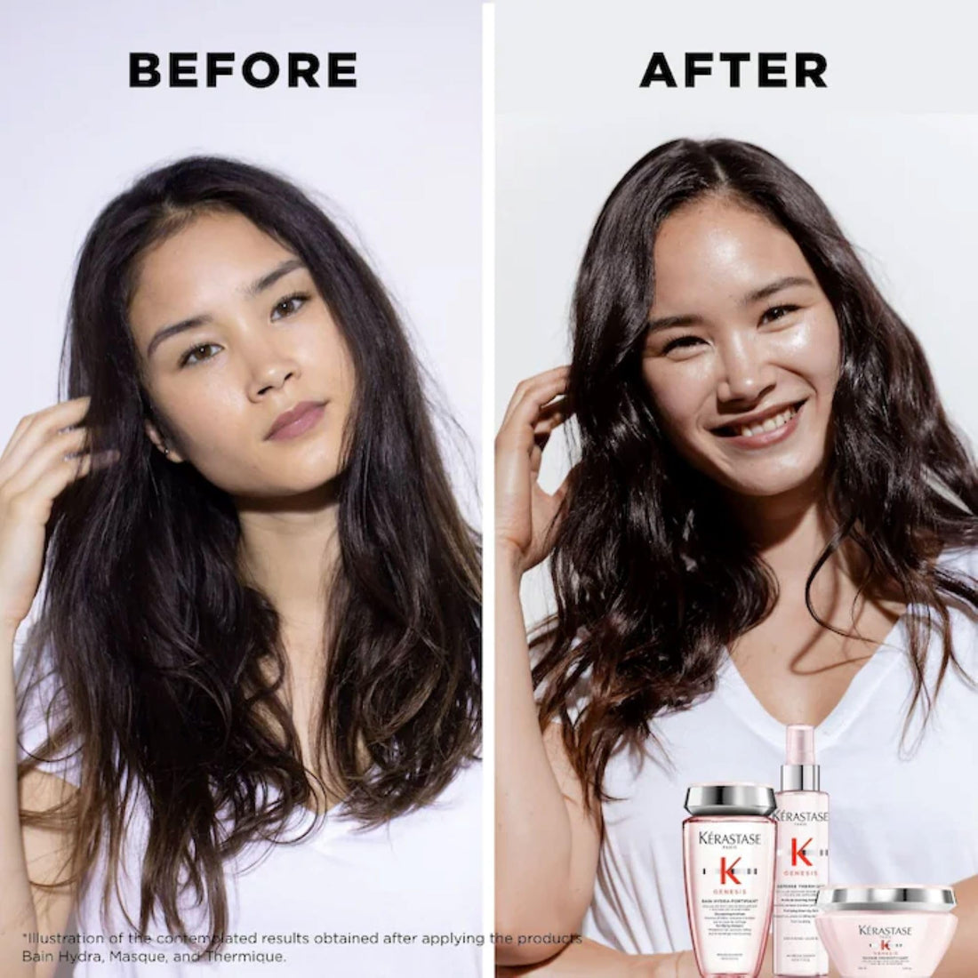 Kerastase Genesis Strengthening Shampoo, Conditioner & Heat Protecting Leave-In Treatment For Weakened or Damaged Hair - Moisturizes, Adds Shine and Protects Against Breakage
