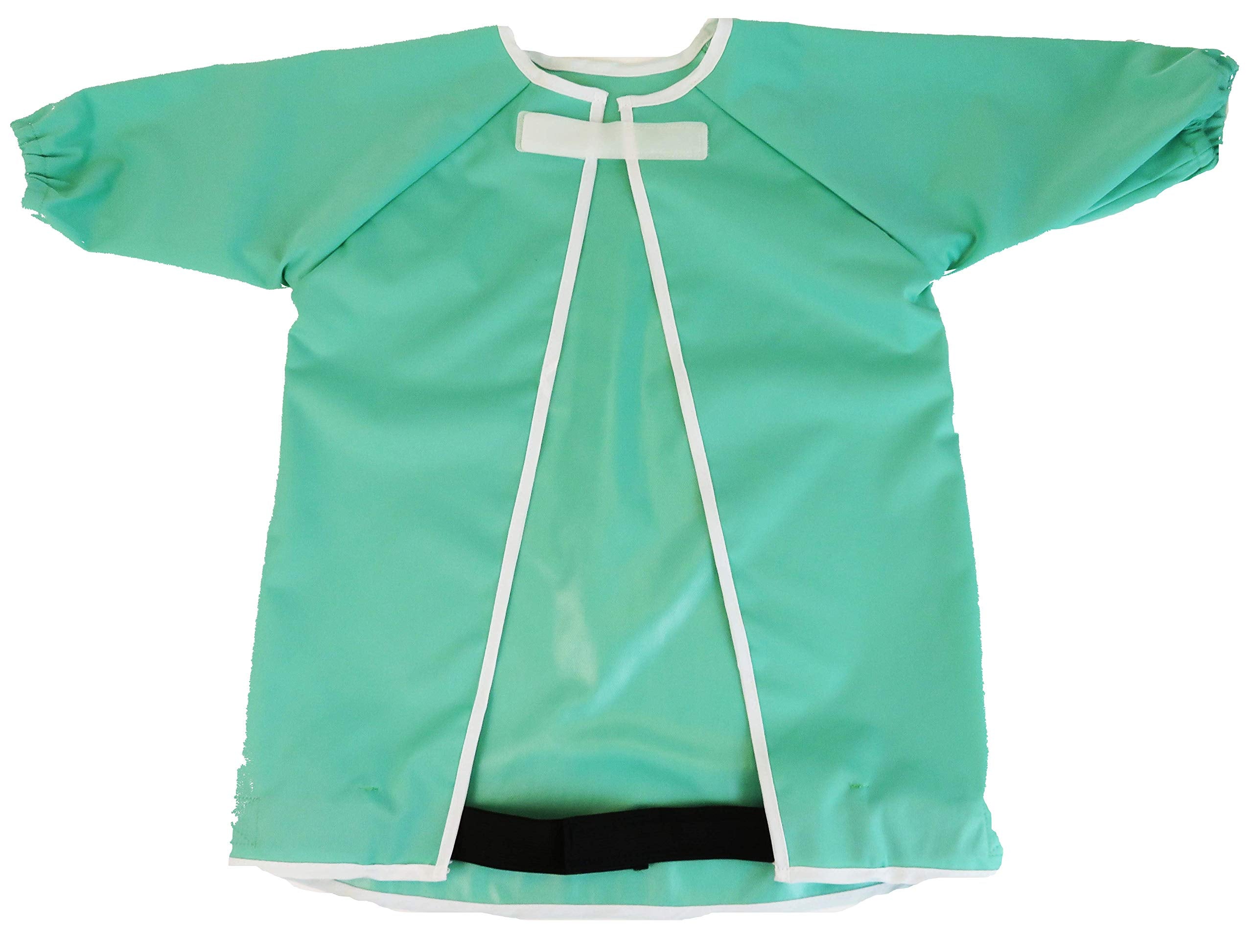 Clean Cub Baby Led Weaning BLW Long Sleeve Apron Bib with Suction Cups for Infant and Toddlers (Green, 6-12)