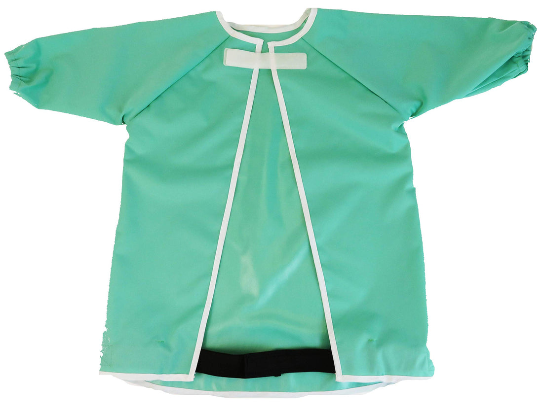 Clean Cub Baby Led Weaning BLW Long Sleeve Apron Bib with Suction Cups for Infant and Toddlers (Green, 6-12)