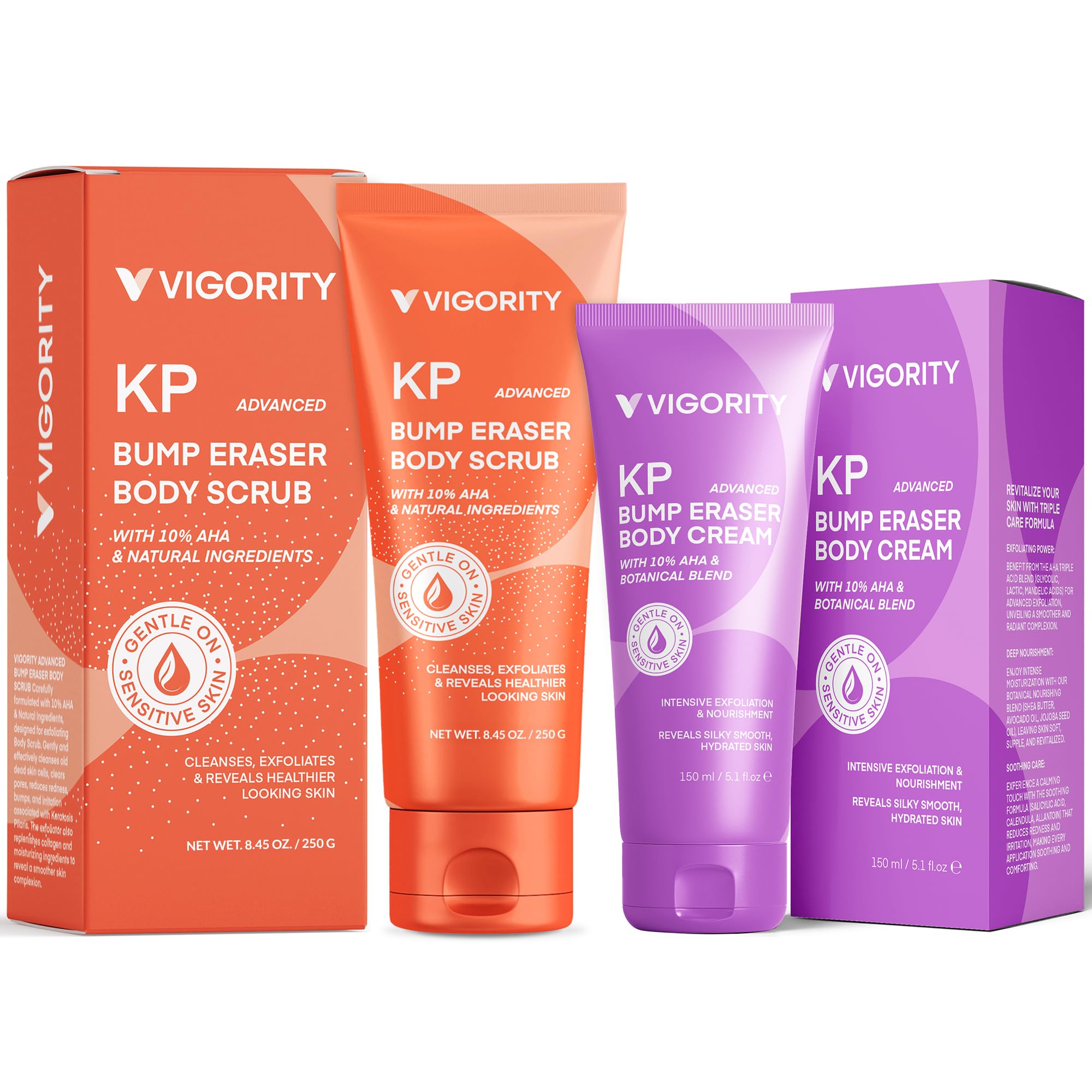 KP Bump Eraser Body Scrub & Keratosis Pilaris Lotion Bundle Set – Strawberry Legs Treatment for Women - Exfoliates & Deeply Hydrates for Smoother Healthy-Looking Skin