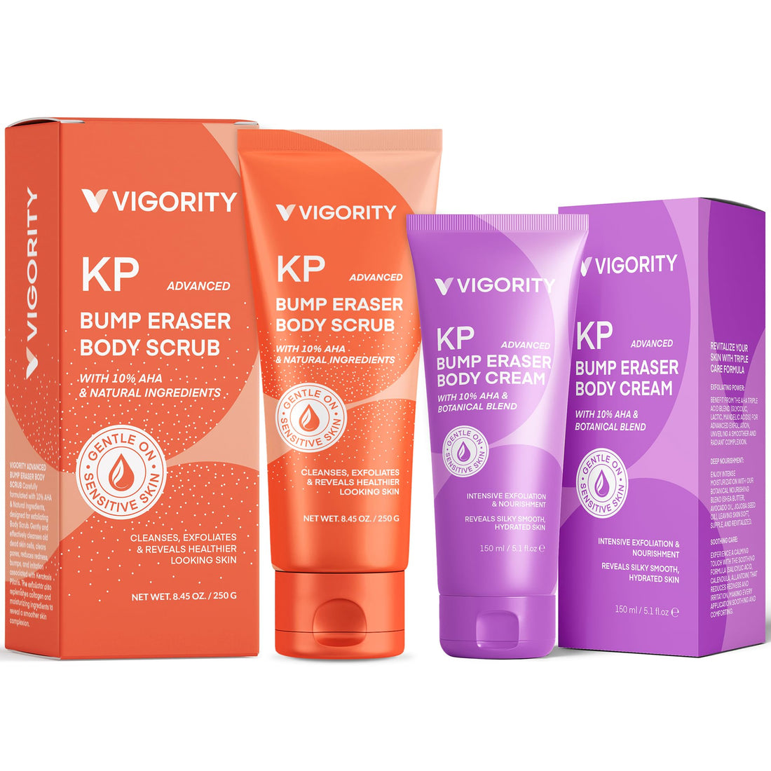 KP Bump Eraser Body Scrub & Keratosis Pilaris Lotion Bundle Set – Strawberry Legs Treatment for Women - Exfoliates & Deeply Hydrates for Smoother Healthy-Looking Skin