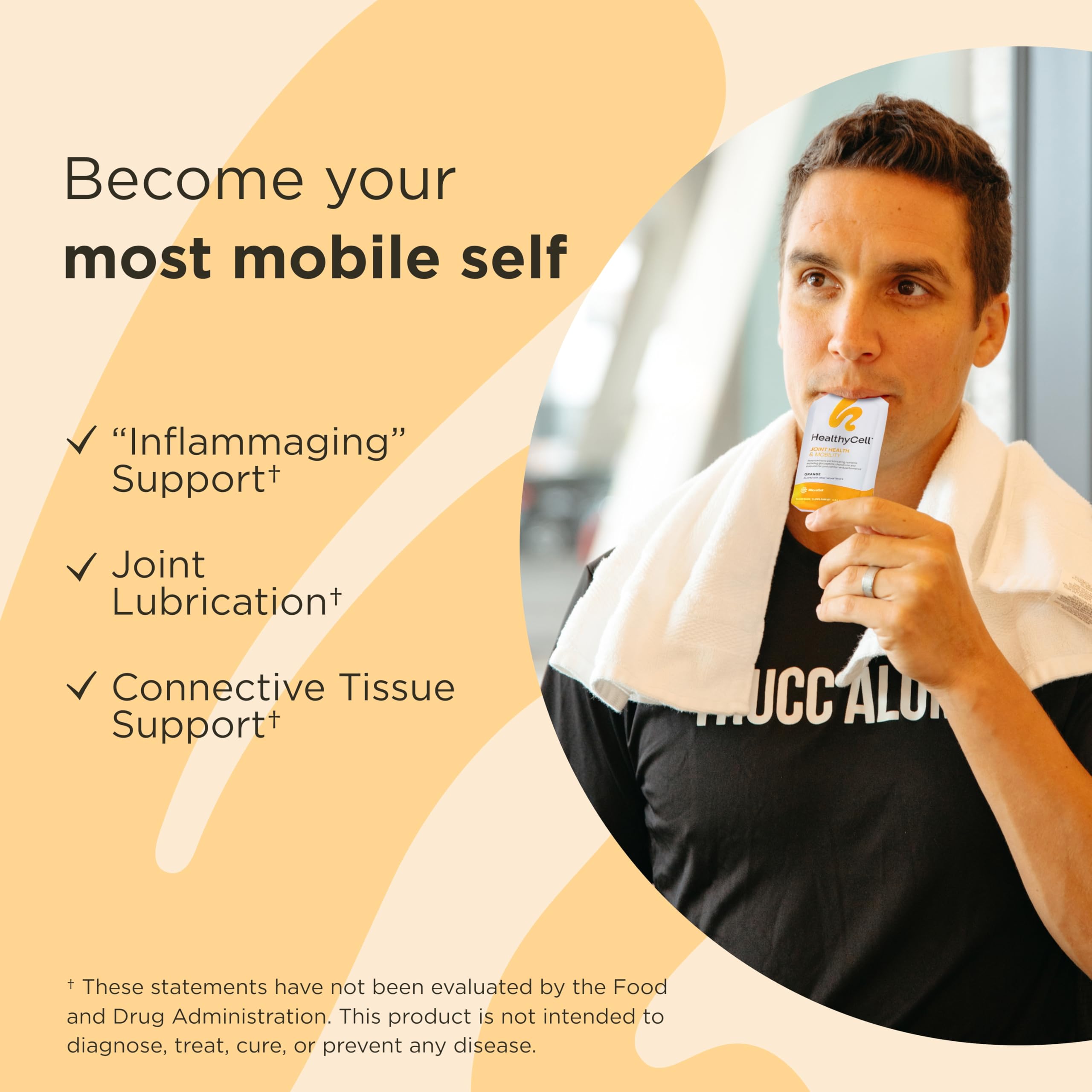 Healthycell Joint Relief & Mobility, Supports Healthy Inflammation Response, Joint Lubrication, Extra Strength Ache & Stiffness Relief with Curcumin, Glucosamine, Chondroitin, MICROGEL (30 Gel Packs)