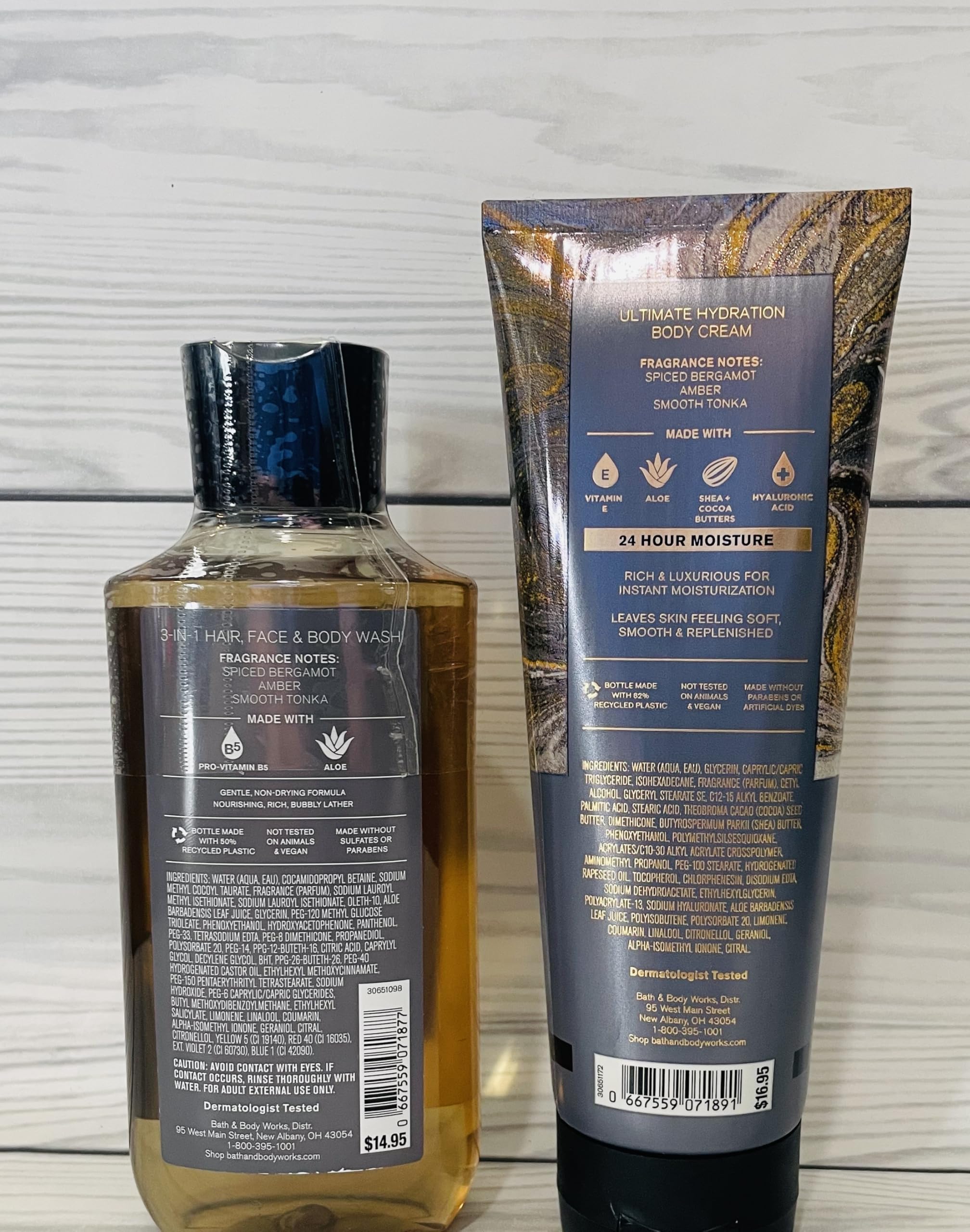 Bath & Body Works After Dark Men's 3-in-1 Hair, Face & Body Wash and Body Cream 2 Piece Set