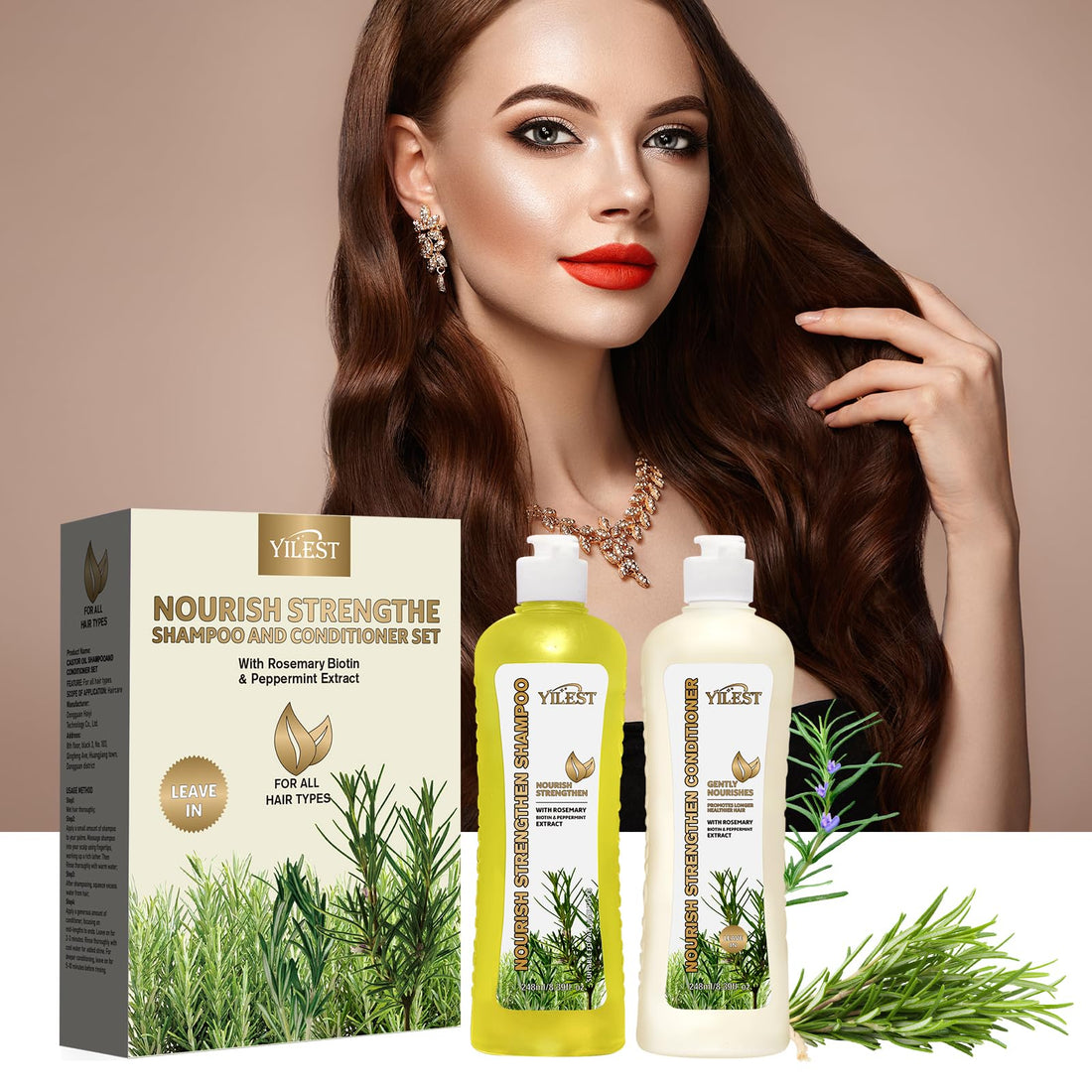 Rosemary Hair Growth Shampoo and Conditioner Set: Stronger, Thicker and Longer Hair for Men & Women - Rosemary Mint Strengthening Shampoo and Treatment Set for Thinning Hair and Hair Loss