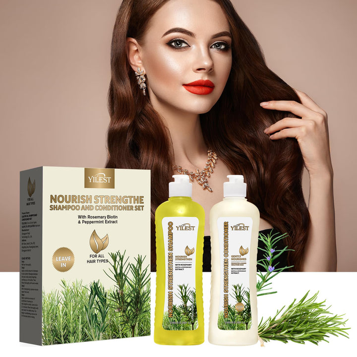 Rosemary Hair Growth Shampoo and Conditioner Set: Stronger, Thicker and Longer Hair for Men & Women - Rosemary Mint Strengthening Shampoo and Treatment Set for Thinning Hair and Hair Loss