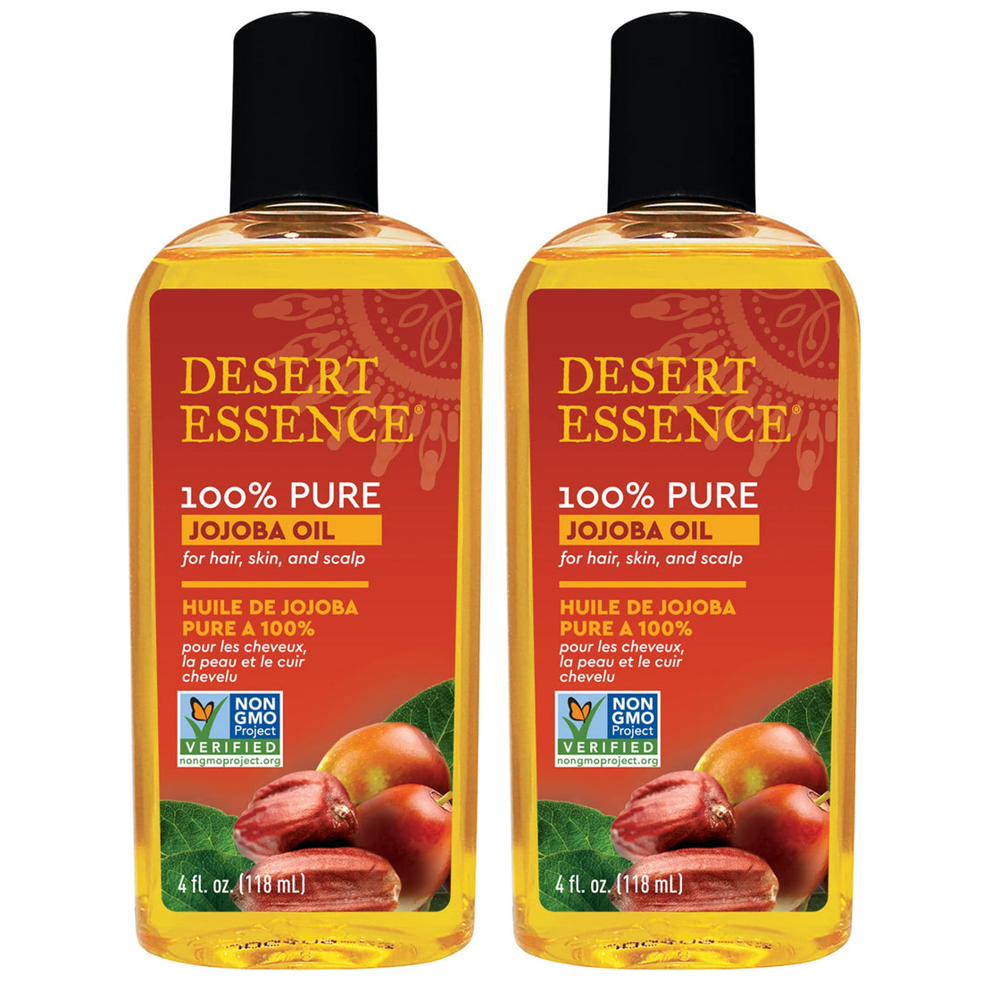 Desert Essence 100 % Pure Jojoba Oil 4 Oz (2 Pack)
