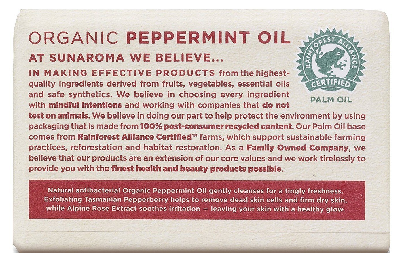 Sunaroma Peppermint Oil & Rosemary Body Bar Soap, 8 Ounce (Pack of 3)