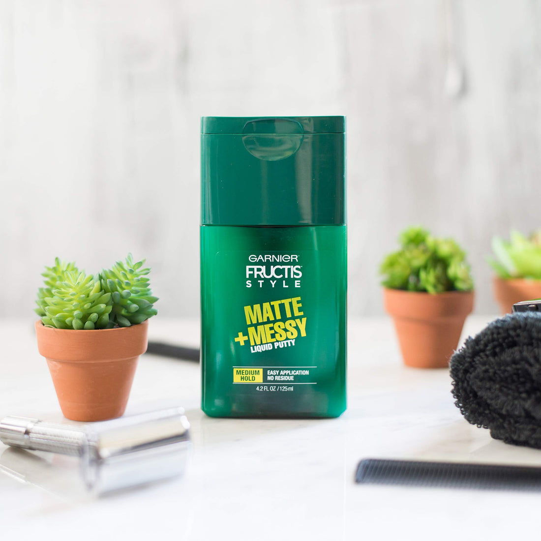 Garnier Fructis Style Matte & Messy Liquid Hair Putty for Men, 4.2 Ounce
