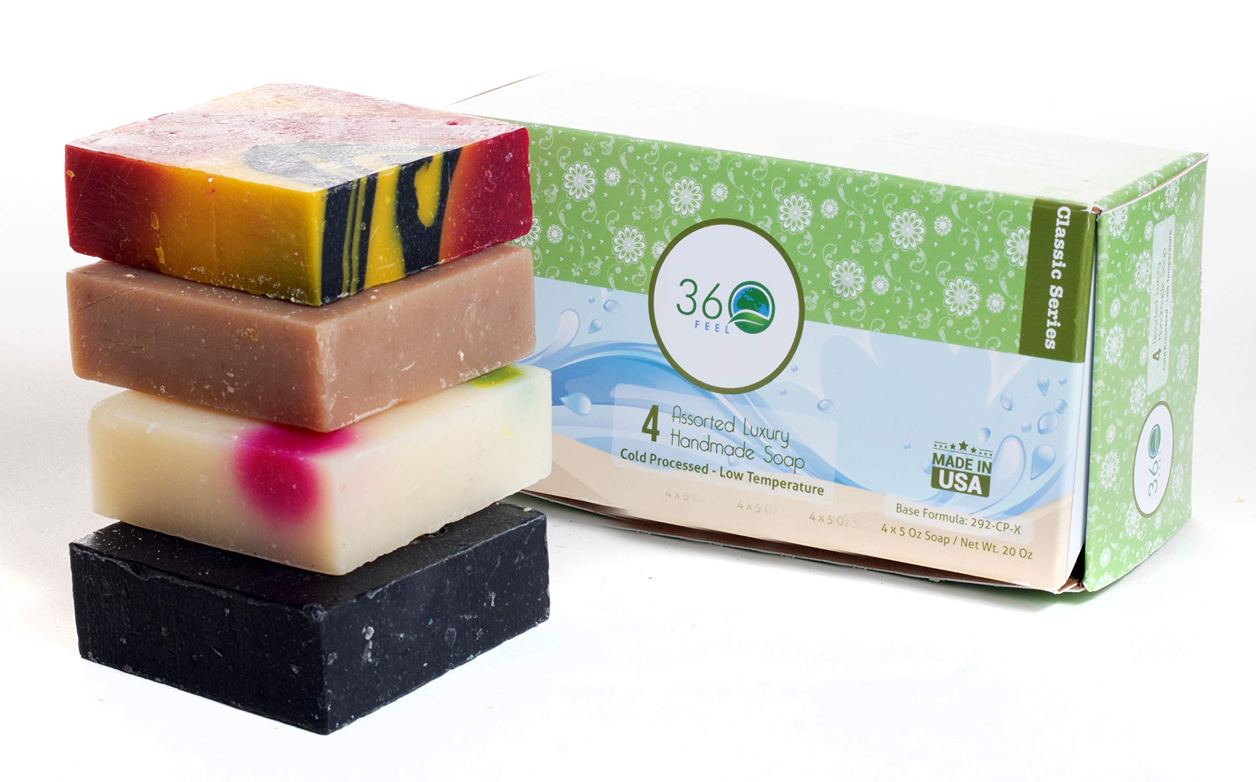 360Feel Assorted Handmade Soap Bars Womens Mens Romantic Anniversary Wedding Gift Set, Large, 20 Oz