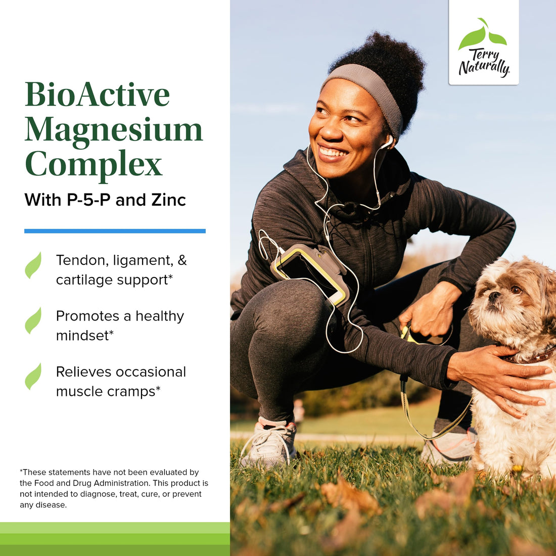 Terry Naturally BioActive Magnesium Complex - 60 Capsules - with Vitamin B6 & Zinc - Non-GMO, Vegan, Gluten Free, Kosher - 60 Servings