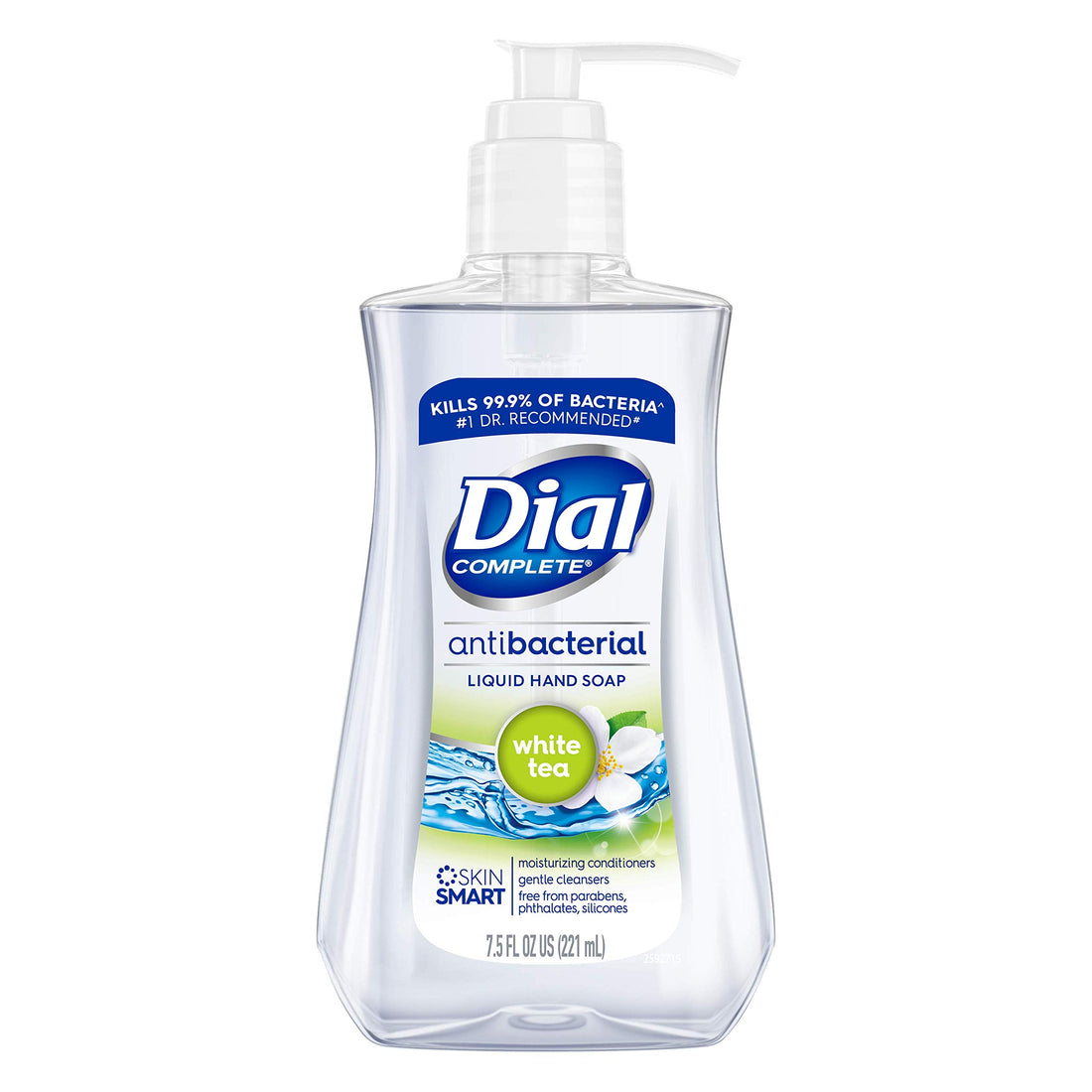 Dial Antibacterial Liquid Hand Soap, White Tea & Vitamin E, 7.5 Fluid Ounces (Pack of 12)