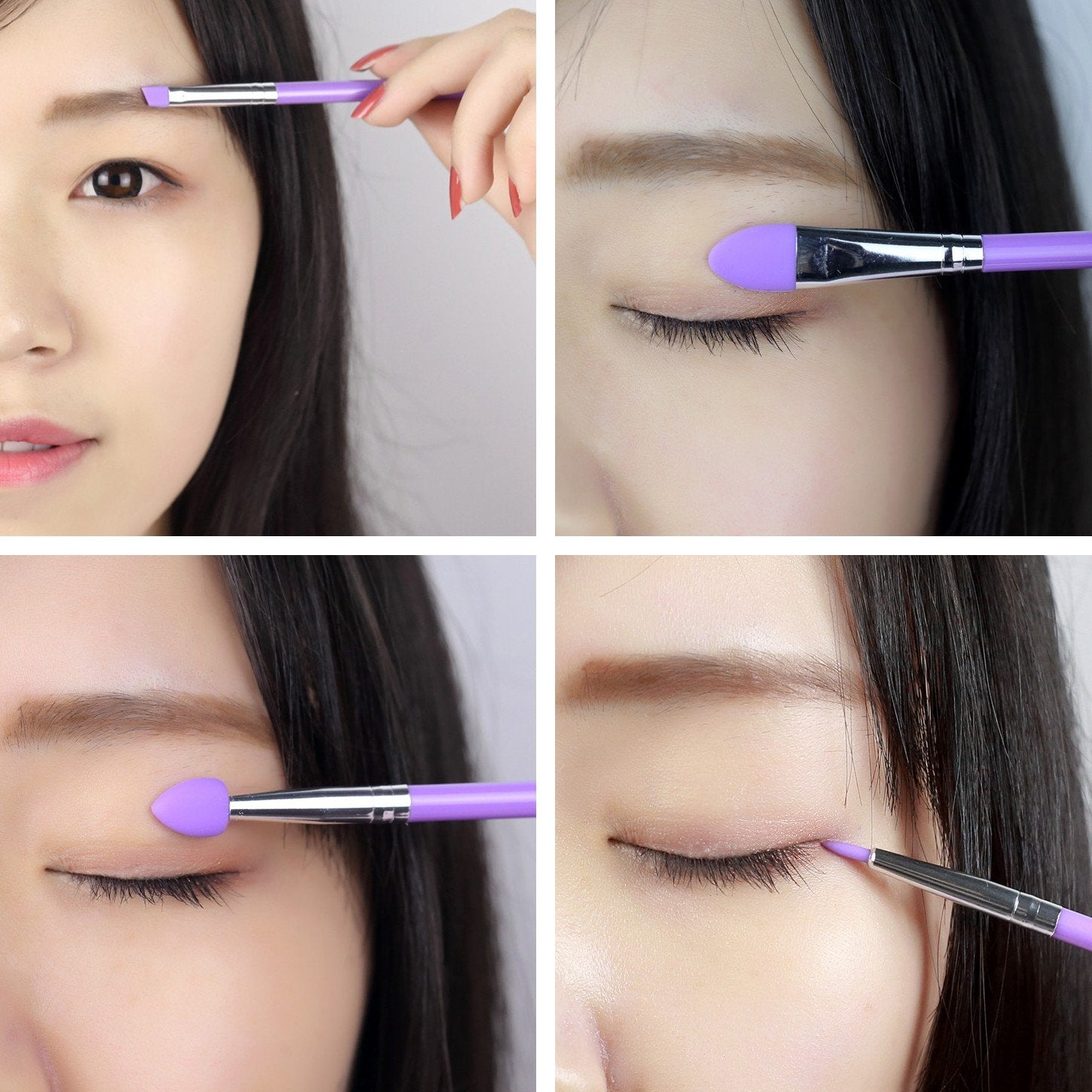 Lormay 7-Piece Silicone Makeup Brush Set: Face Mask, Eyeliner, Eyebrow, Eye Shadow, Lip Cosmetic Bru