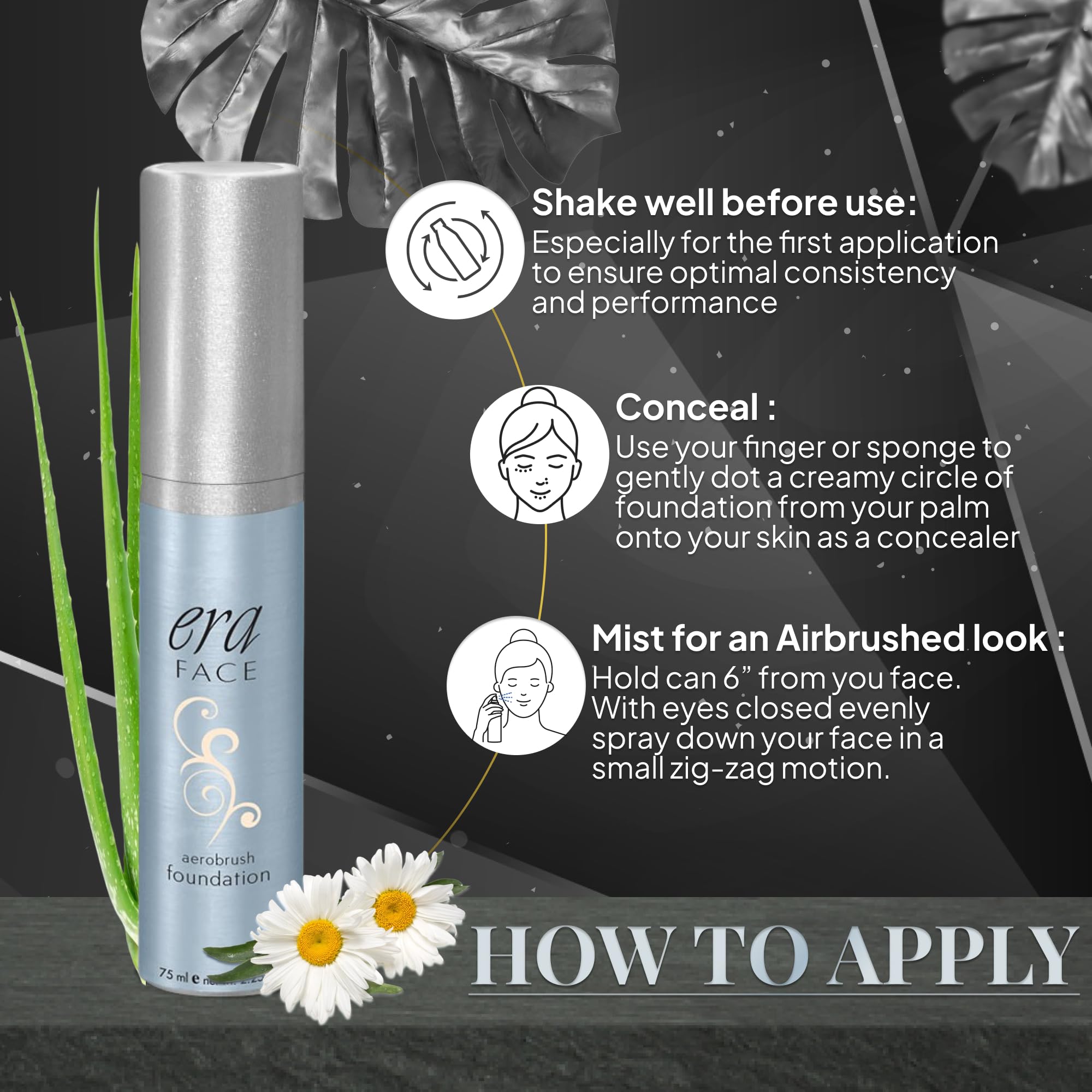 ERA Face Aerobrush Foundation Makeup, R2 Ivory, 2.25 Ounce