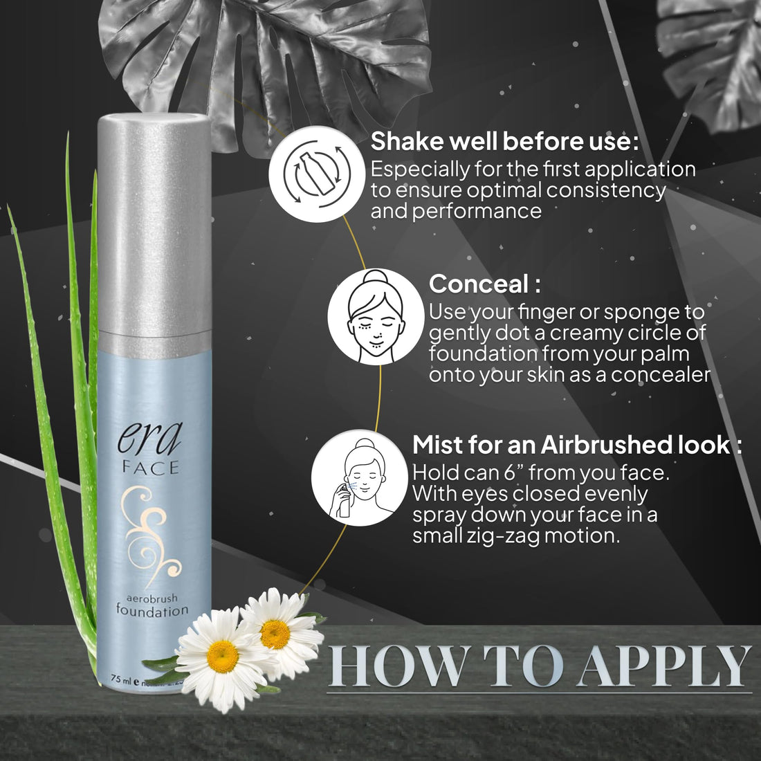 ERA Face Aerobrush Foundation Makeup, R2 Ivory, 2.25 Ounce