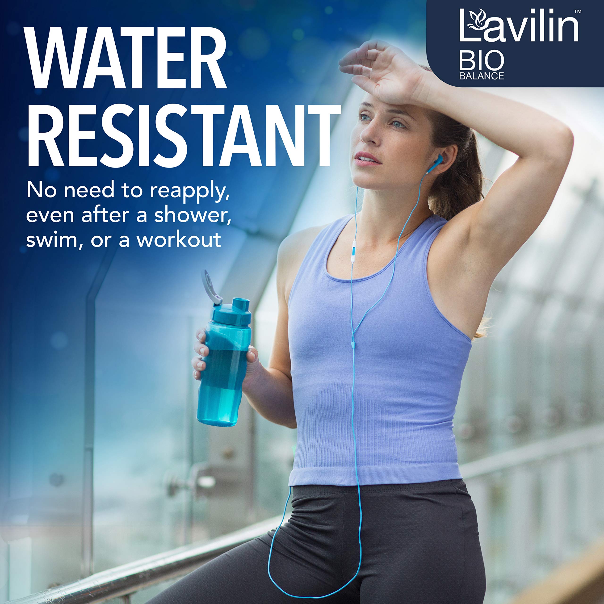 LAVILIN Roll On Deodorant for Women and Men - Aluminum Free Deodorant with Up to 72 Hour Long-Lasting Protection and Odor Control – Alcohol, Paraben and Cruelty FREE Sensitive Skin deodorant (2 oz)