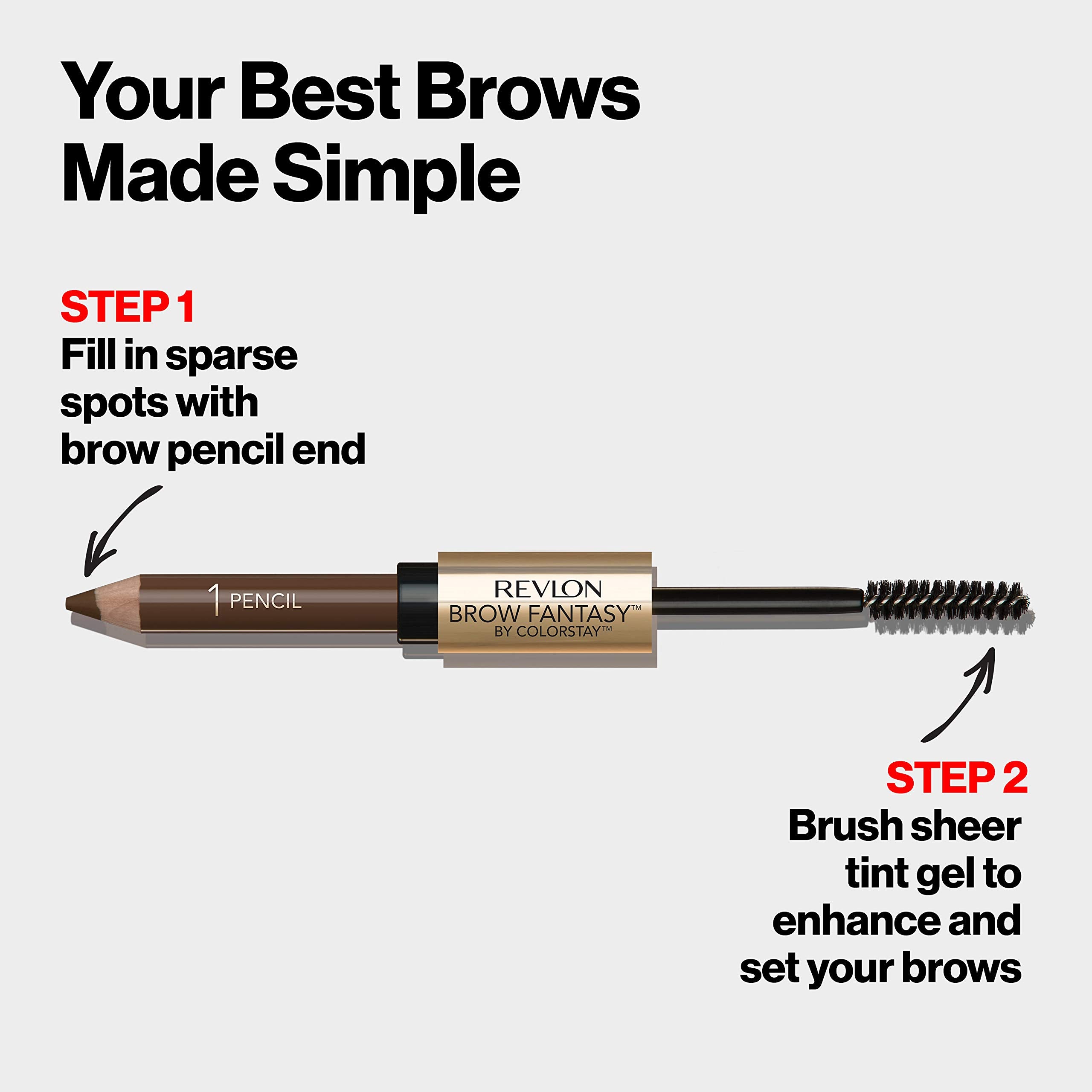 Revlon Brow Fantasy Pencil & Gel, Brunette [105] 0.11 oz