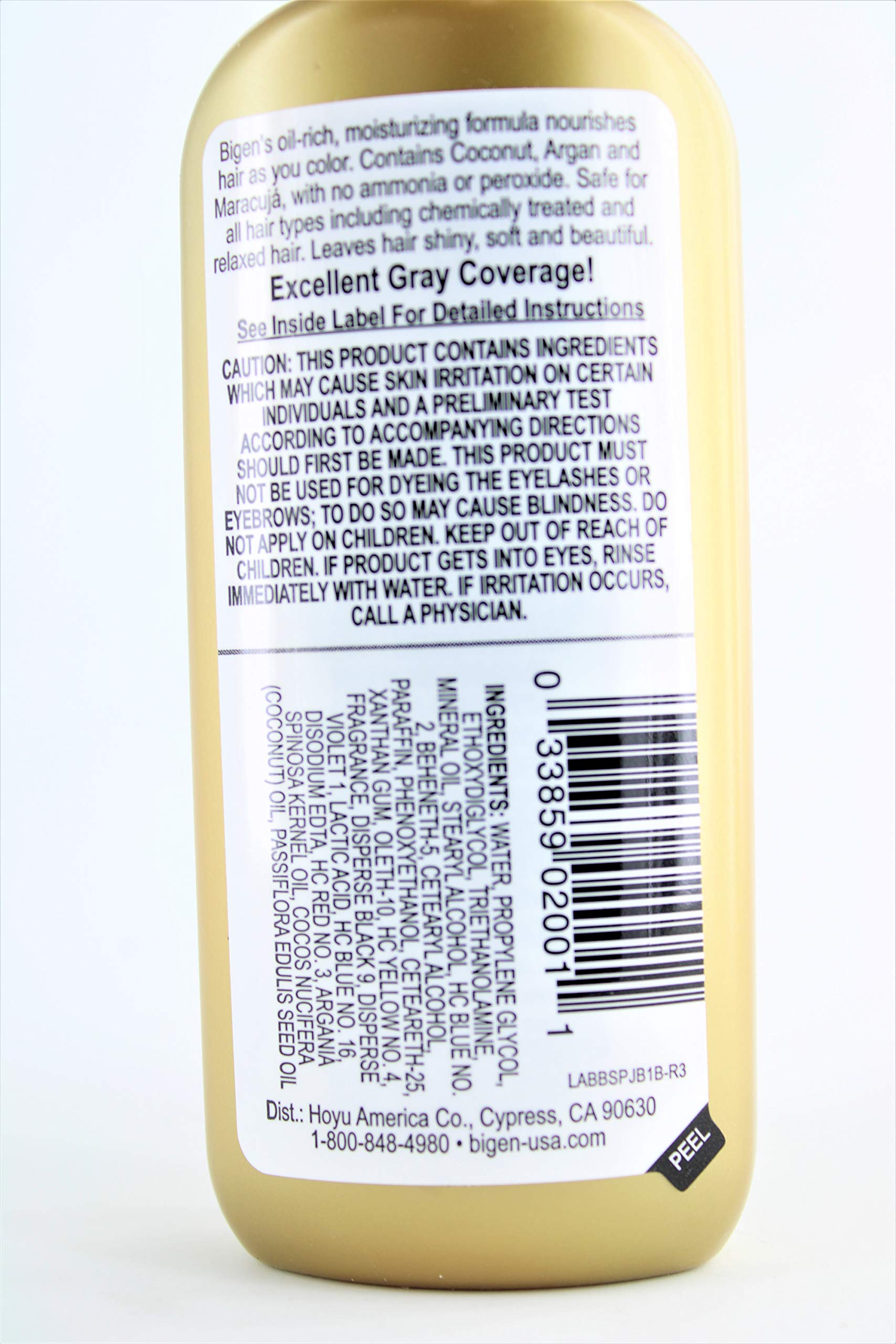 JB1 Jet Black Bigen Semi Permanent Hair Color, 3 Fl Oz (Pack of 1)