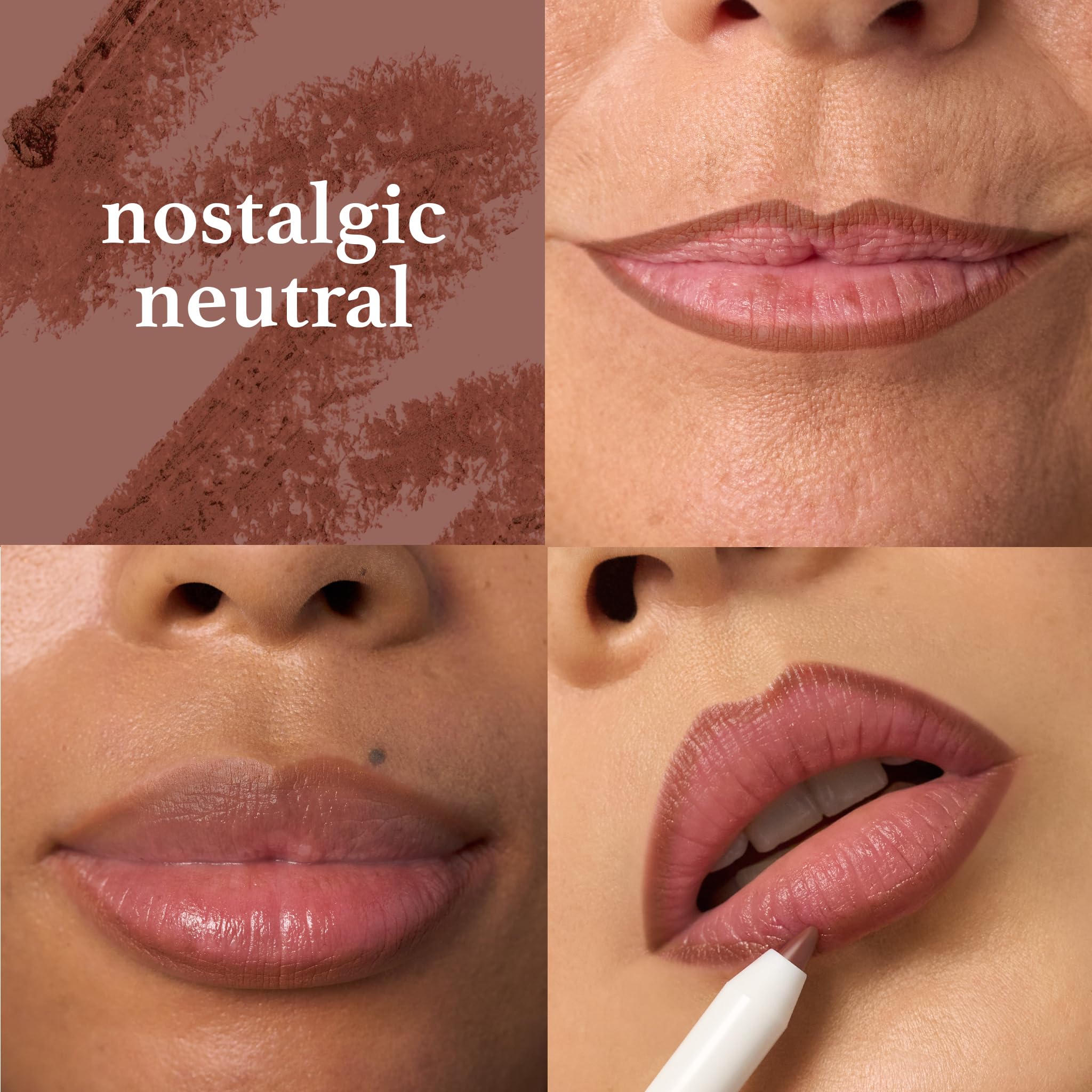 Julep The Perfect Pair 2pc Set It's Balm Tinted Lip Balm Rosewood Nude and With a Trace Retractable Creamy Long-Lasting Lip Liner, Nostalgic Neutral