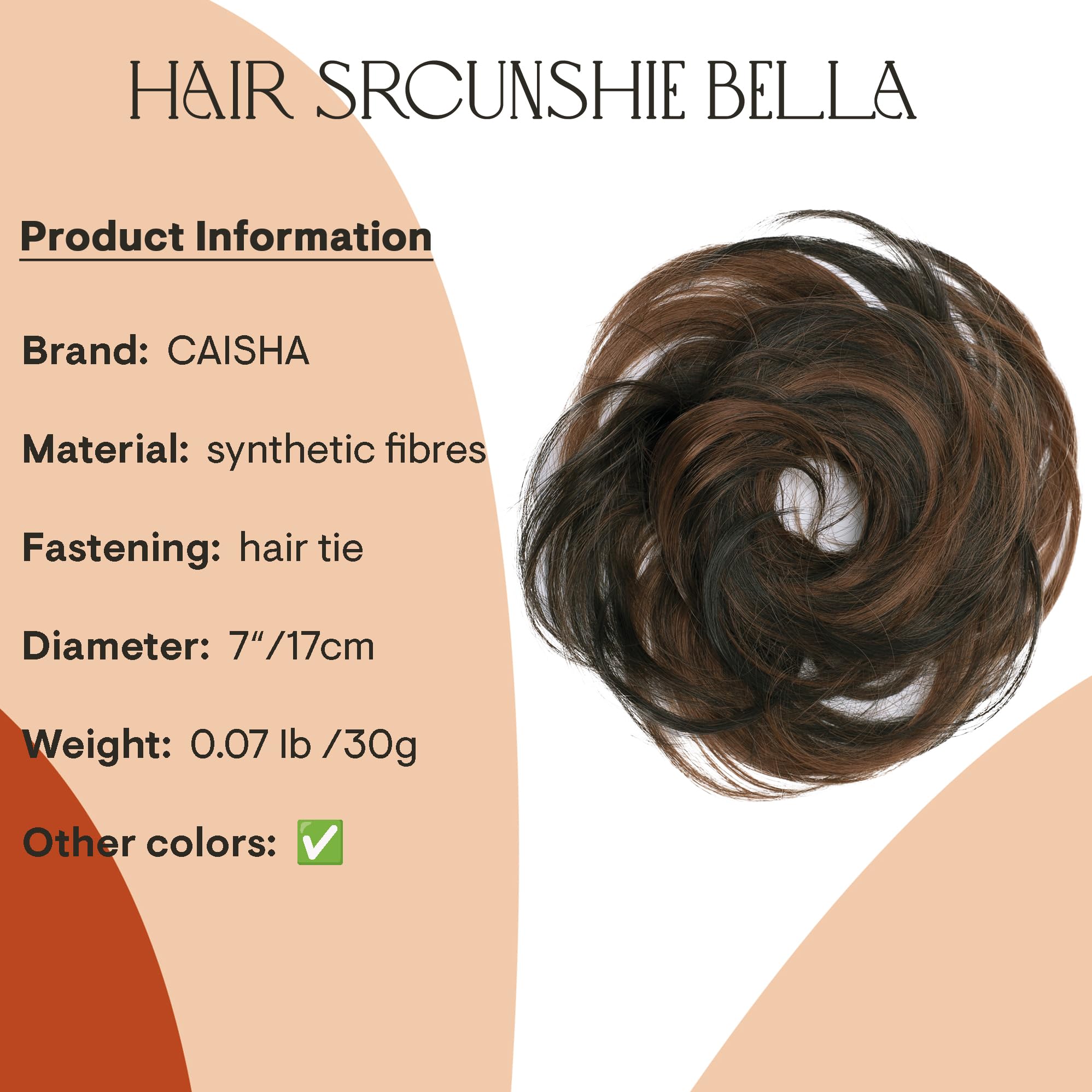brown mix 4H30A : PRETTYSHOP Scrunchie Bun Up Do Hair piece Hair Ribbon Ponytail Extensions Wavy Curly or Messy Various Colors (brown mix 4H30A)
