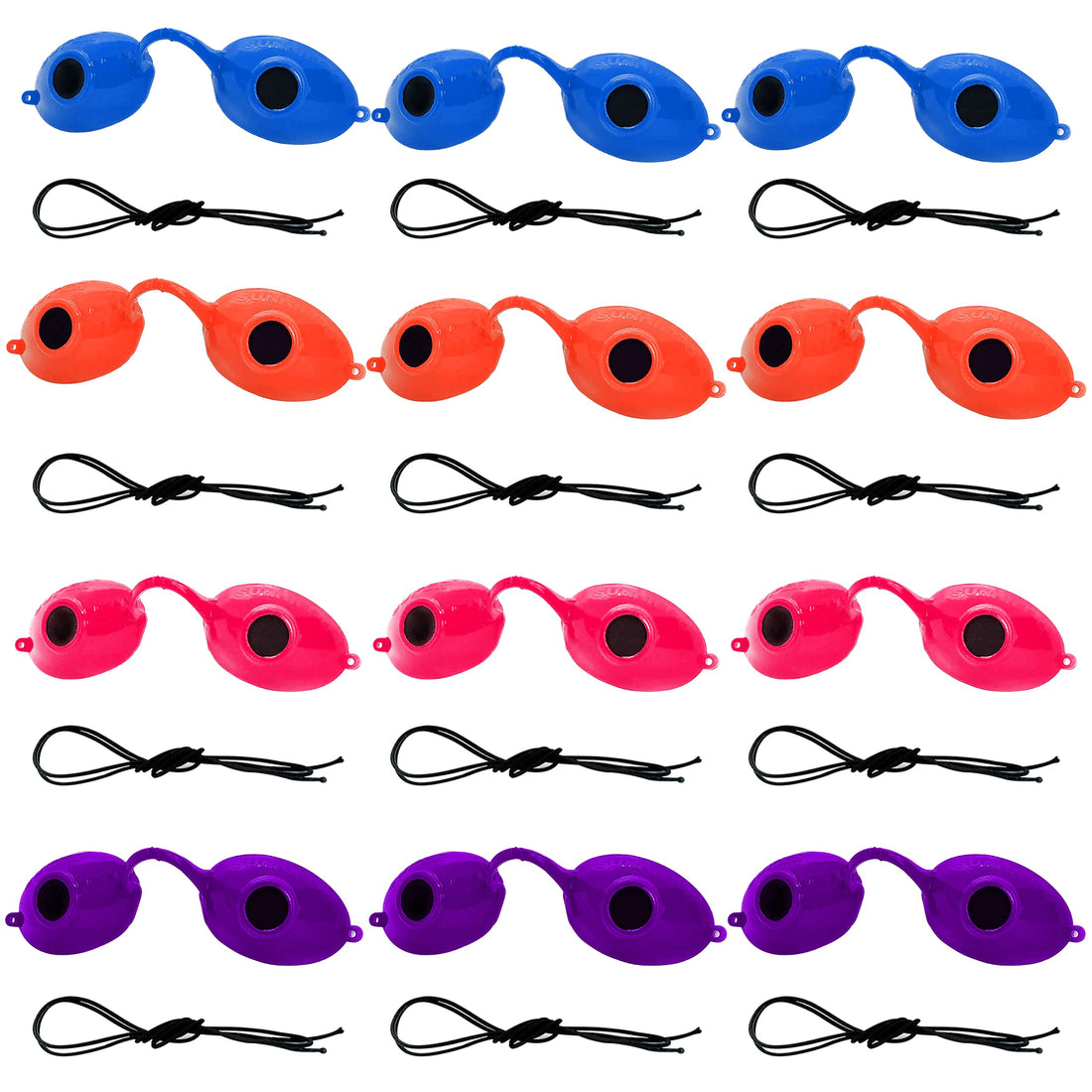 LOT of 12 - Super Sunnies Indoor Tanning Bed Eye UV Protection Glasses Goggles by USA