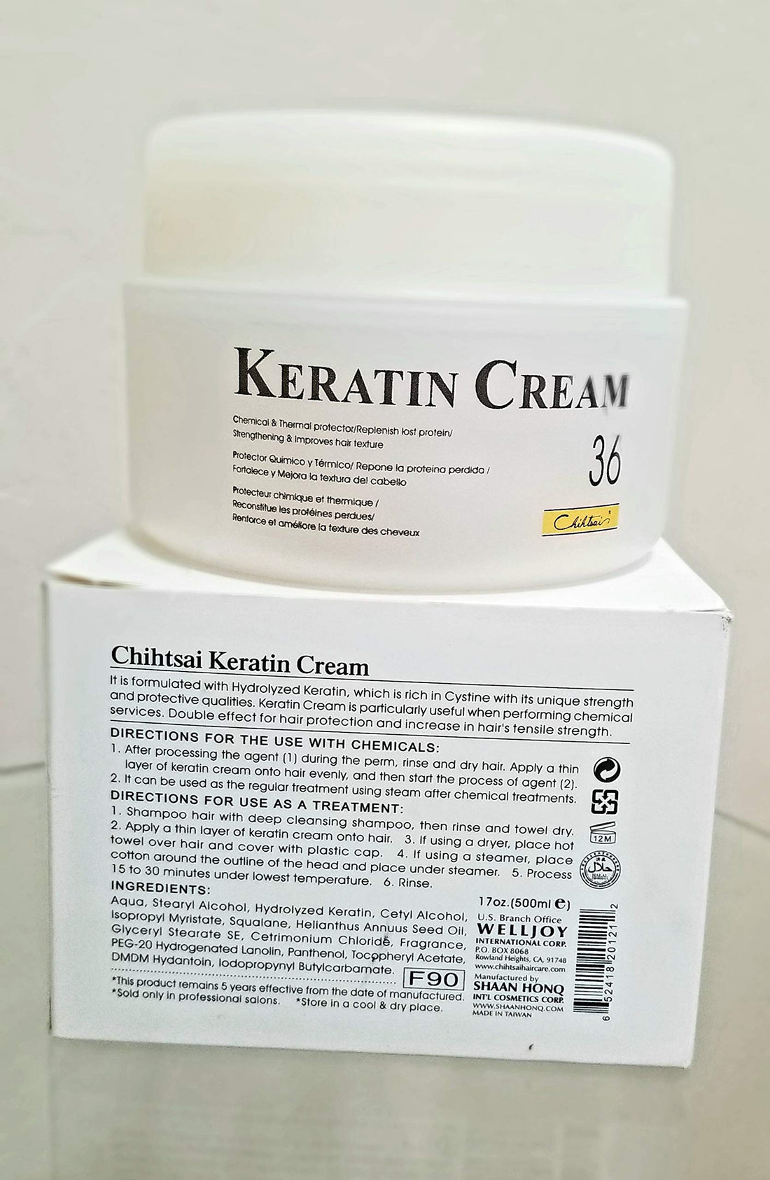 Chihtsai No.36 Keratin Cream (17oz/500ml) - Chemical & Thermal protector / Replenish lost protein/ Strengthens & Improves hair texture