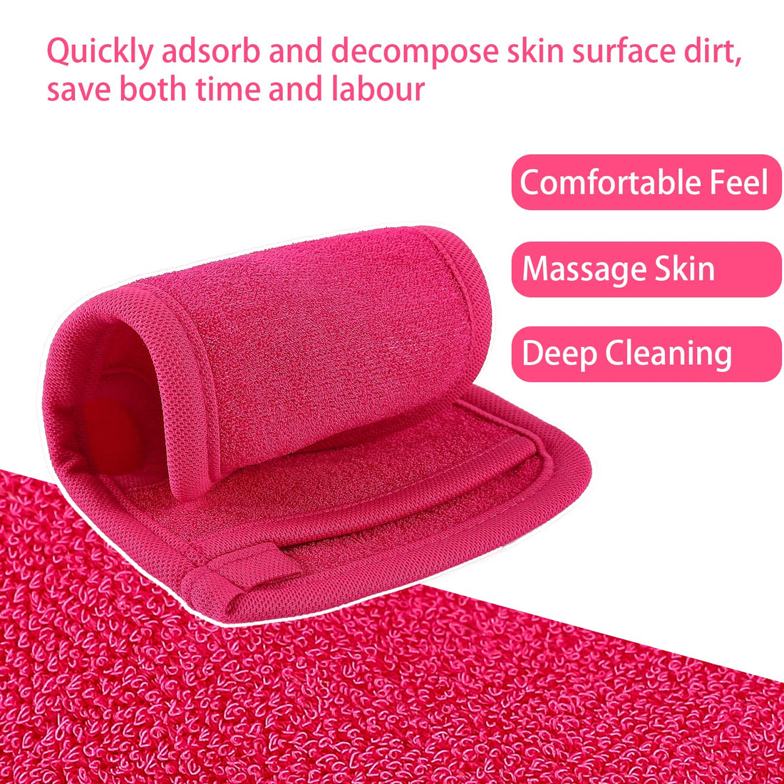 Exfoliating Body Scrub,Exfoliating Glove for Body Scrub,Shower Body Scrubber Gloves,Exfoliating Body & Face Dead Skin Remove,Exfoliating Body Scrubber for Men Women. Rose Red
