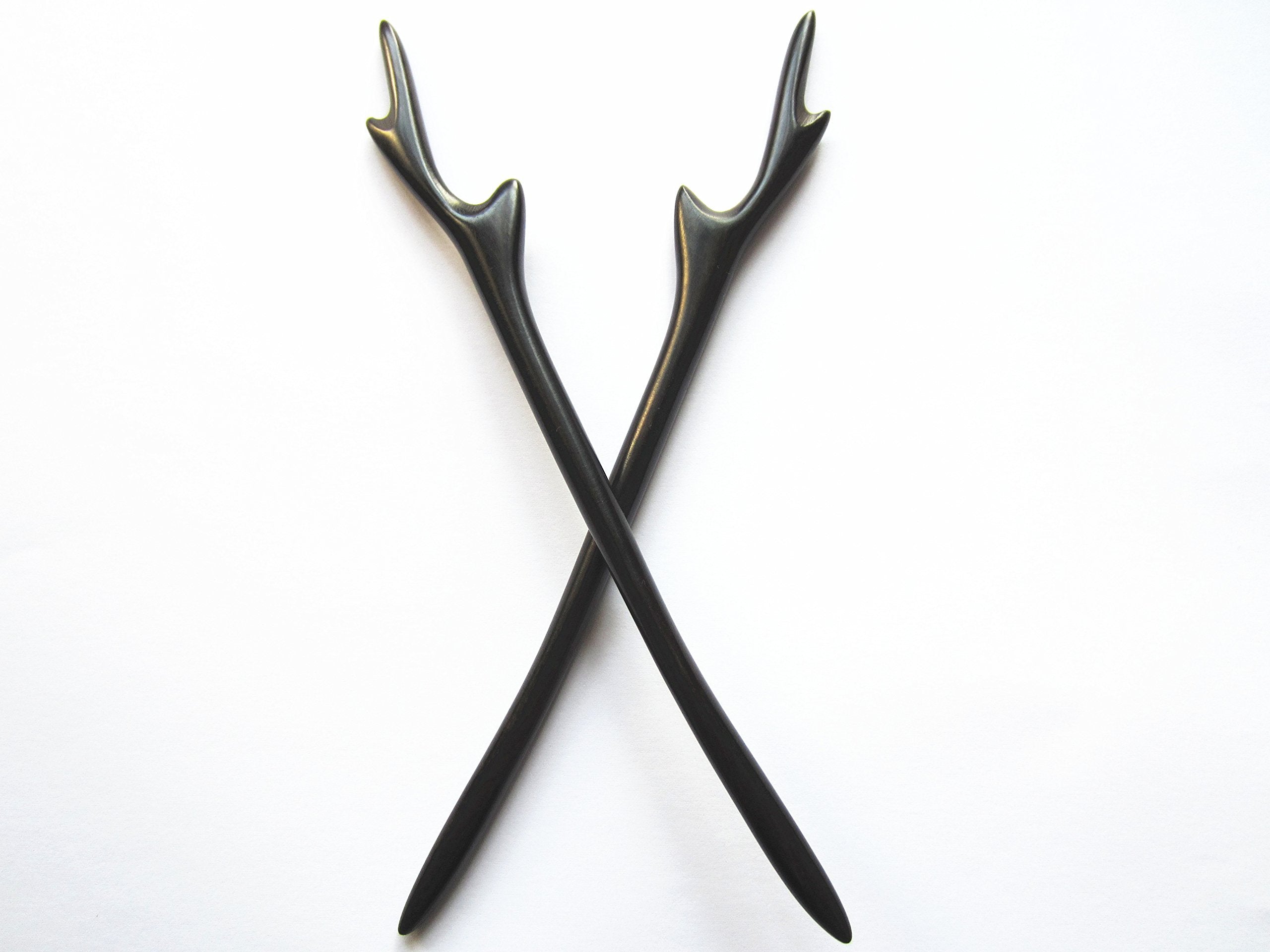 Myhsmooth Zz-bg-antlers 2 Count Hair Sticks Natural Black Sandalwood Handmade Carved Hair Clip Shawl Hair Pins Pack of 2 Pcs :Aantlers