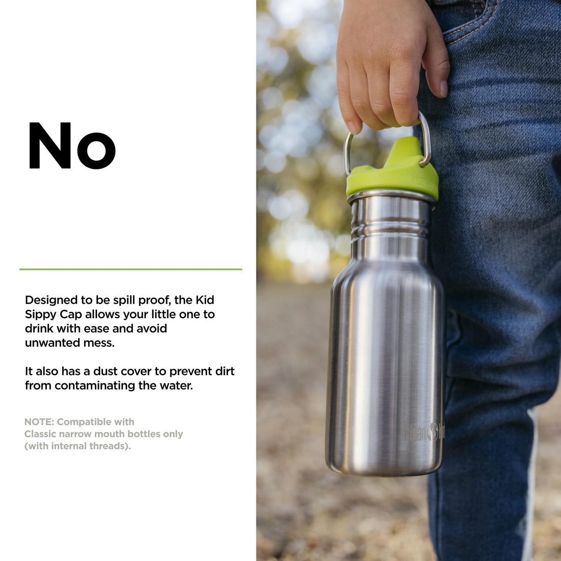 Klean Kanteen Classic Kid Sippy Cap - Lid Replacement for Kid Water Bottle - Easy Clean - Great for Outdoor Activities - BPA Free - Green