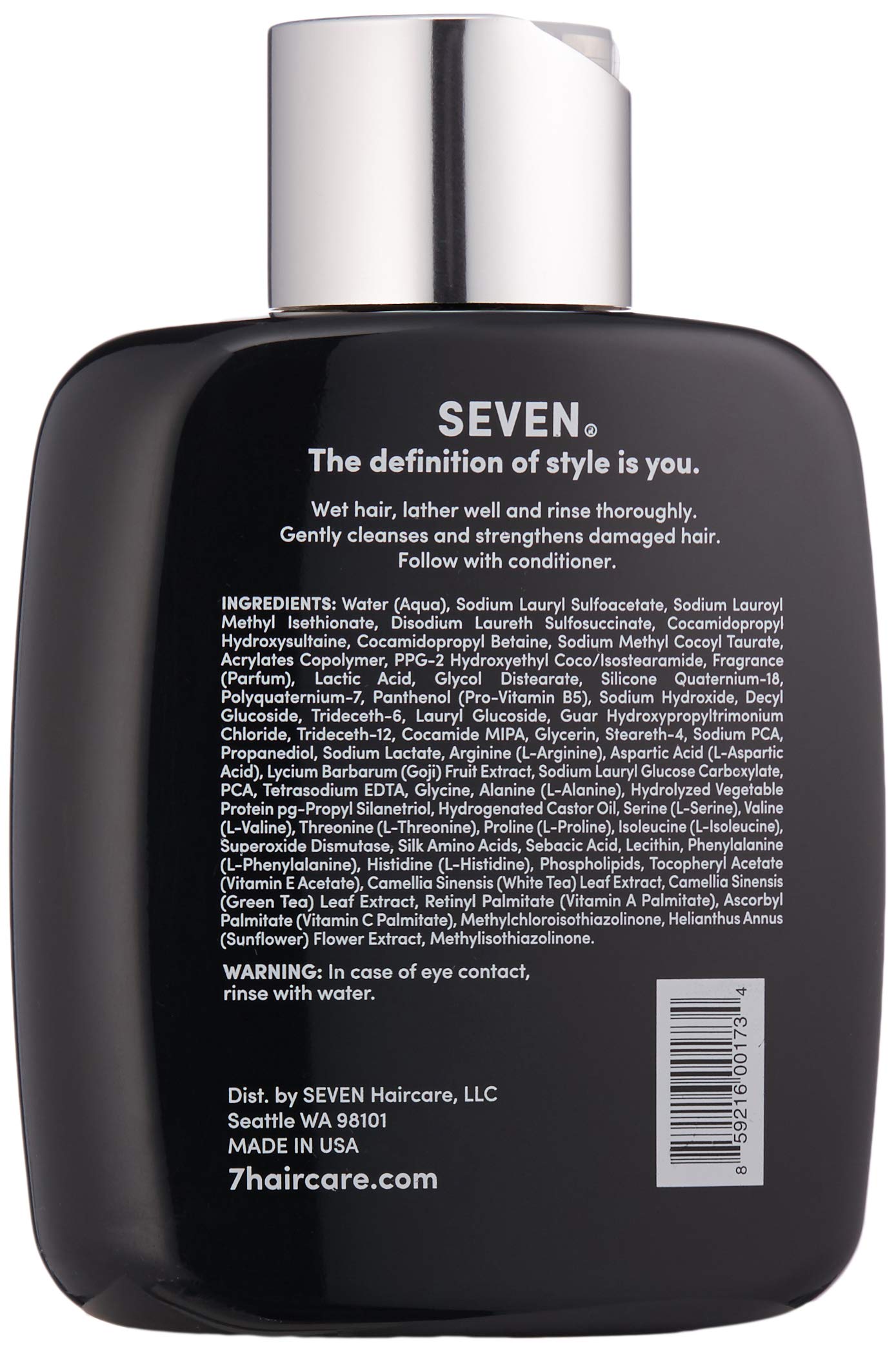 SEVEN Haircare KENTE BOND Shampoo for Split Ends + Damaged Hair, Sulfate Free, Cruelty Free with Green Tea, Guar & Pro Vitamin B5 for Men & Women, Made in USA, 10.8 oz.