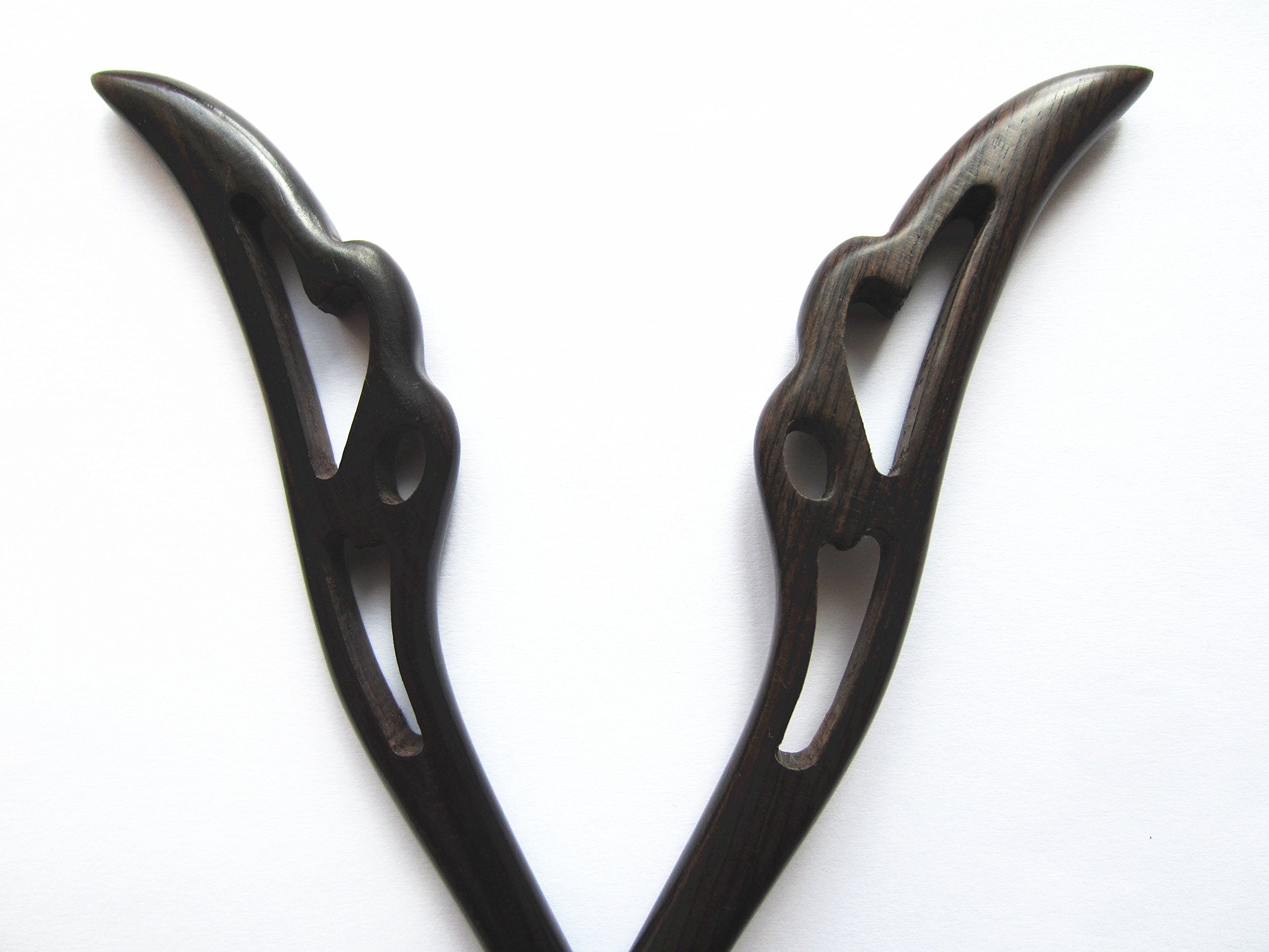 Myhsmooth Zz Bg Fswallow 2 Count Hair Sticks Natural Ebony (Black Sandalwood) Handmade Carved Hair Clip Shawl Hair Pins Pack Of 2 Pcs :Flying Swallow