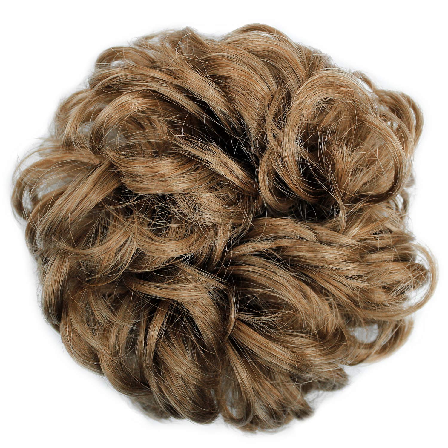 OneDor Ladies Synthetic Wavy Curly or Messy Dish Hair Bun Extension Hairpiece Scrunchie Chignon Tray Ponytail (19#)