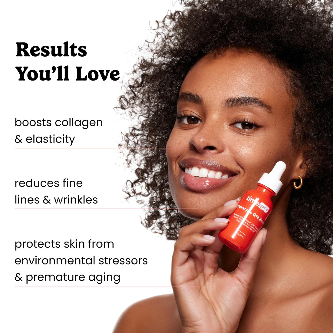 Timeless Skin Care Coenzyme Q10 Serum - Skin Care Serum for Smoothing - Fragrance-Free - Coenzyme Q10 - with Hyaluronic Acid - 1 oz