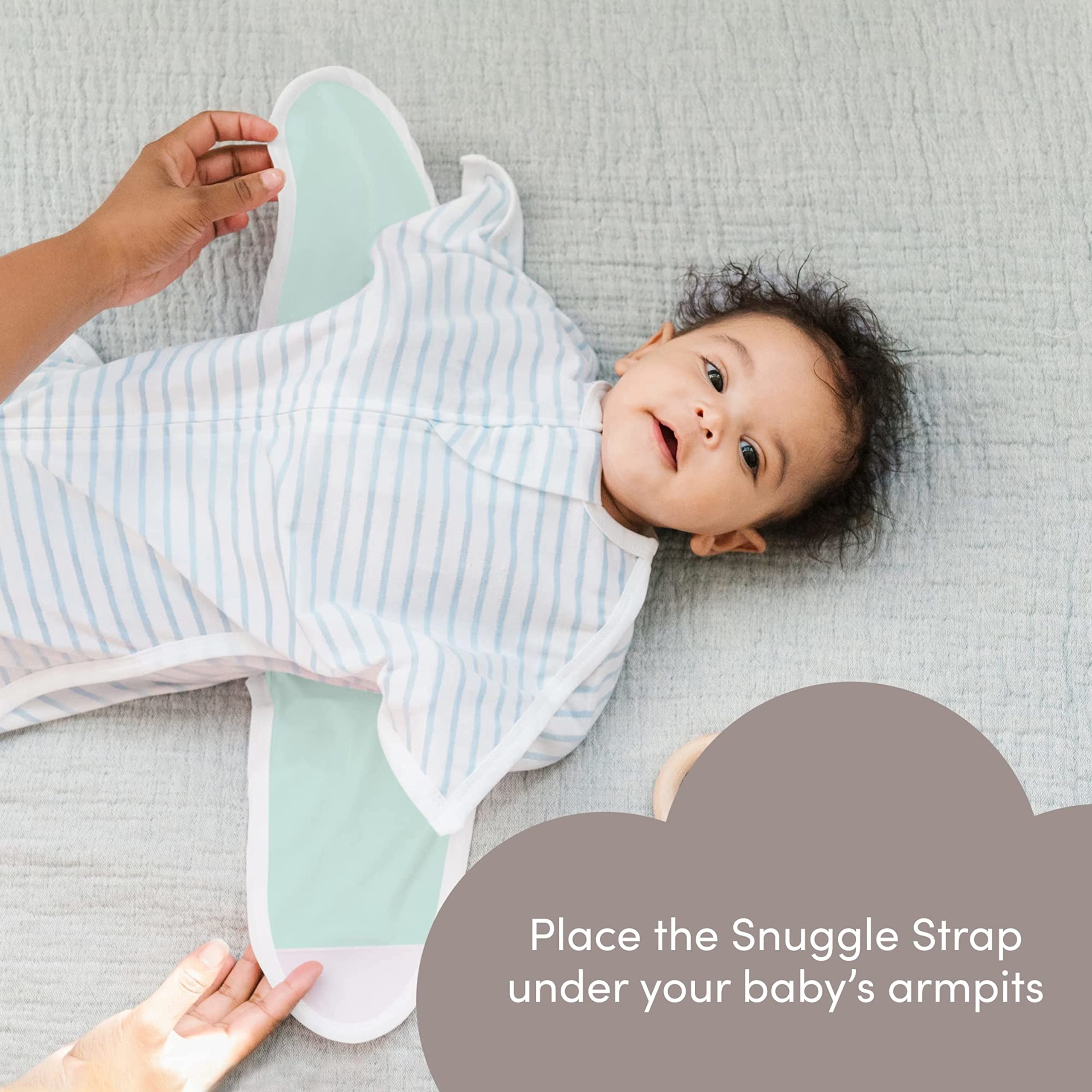 SleepingBaby Zipadee-Zip Snuggle Strap - Wearable Blanket Accessory for Transition Swaddle - One Size, Mint