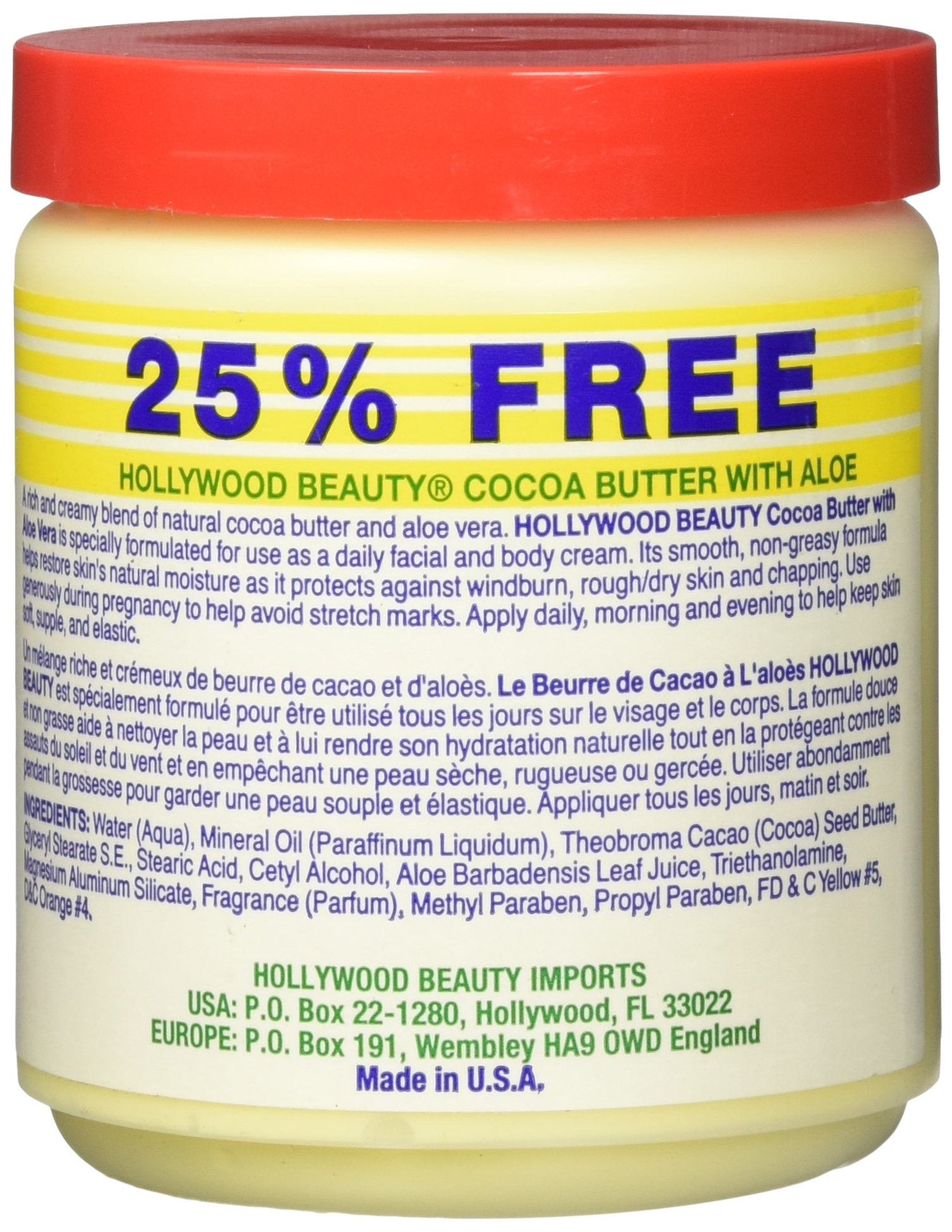 Hollywood Cocoa Butter with Aloe Bonus, 20 Ounce