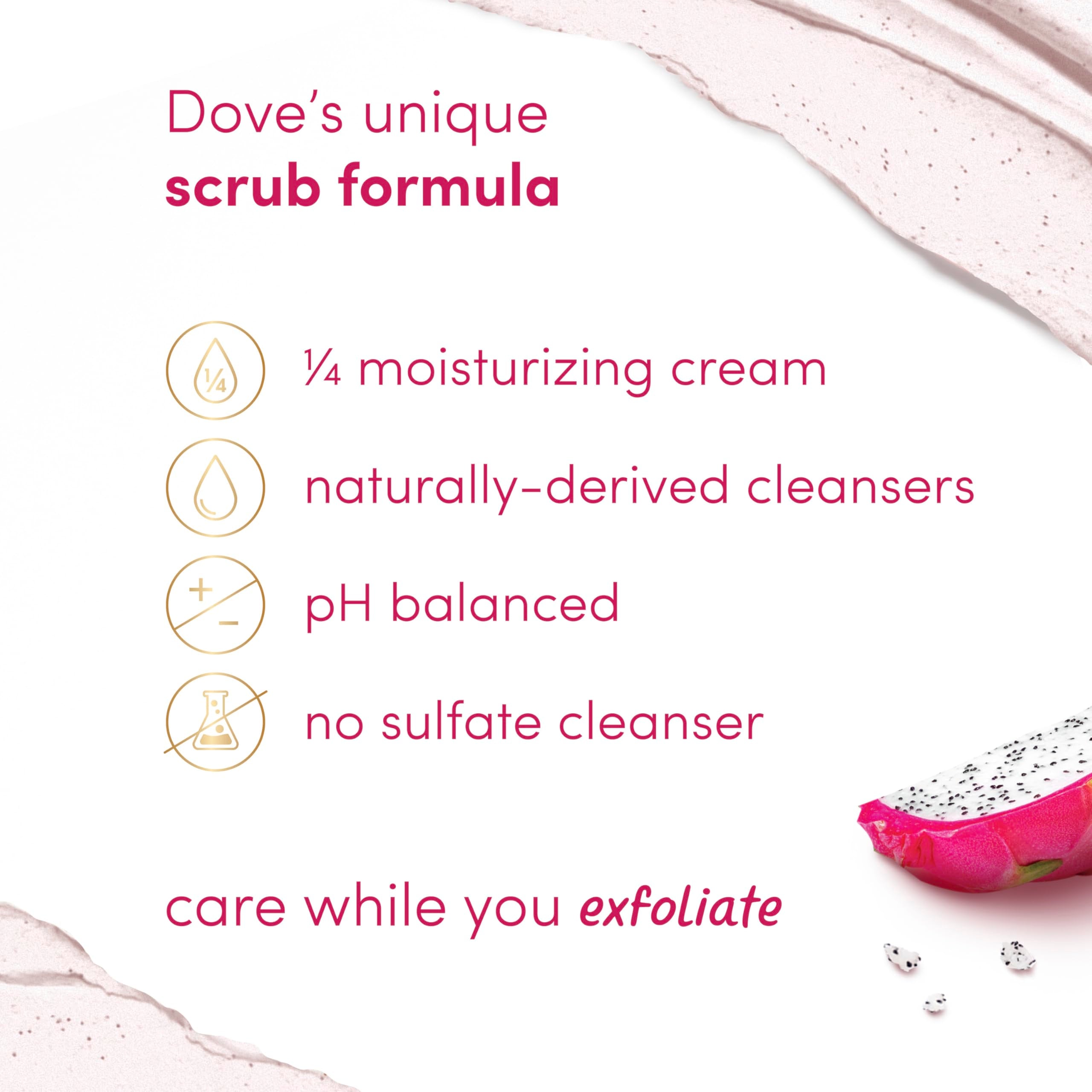 Dove Body Scrub Dragon Fruit & Coconut Cream For Silky Smooth Skin Body Scrub Exfoliates and Provides Lasting Nourishment 15 oz