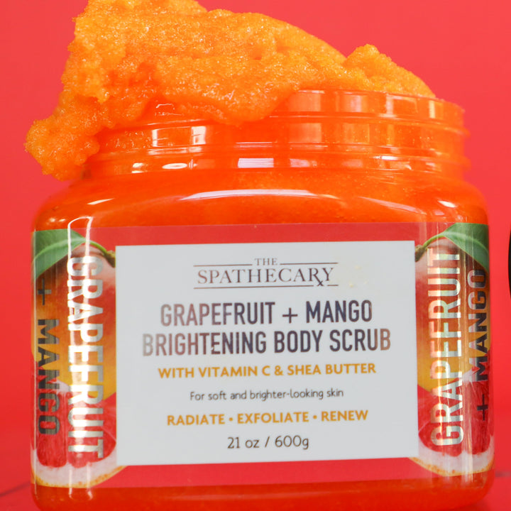 The Spathecary Grapefruit + Mango Brightening Body Scrub, 21 oz, Ultra Hydrating and Exfoliating Scrub for Nourishing Essential Body Care