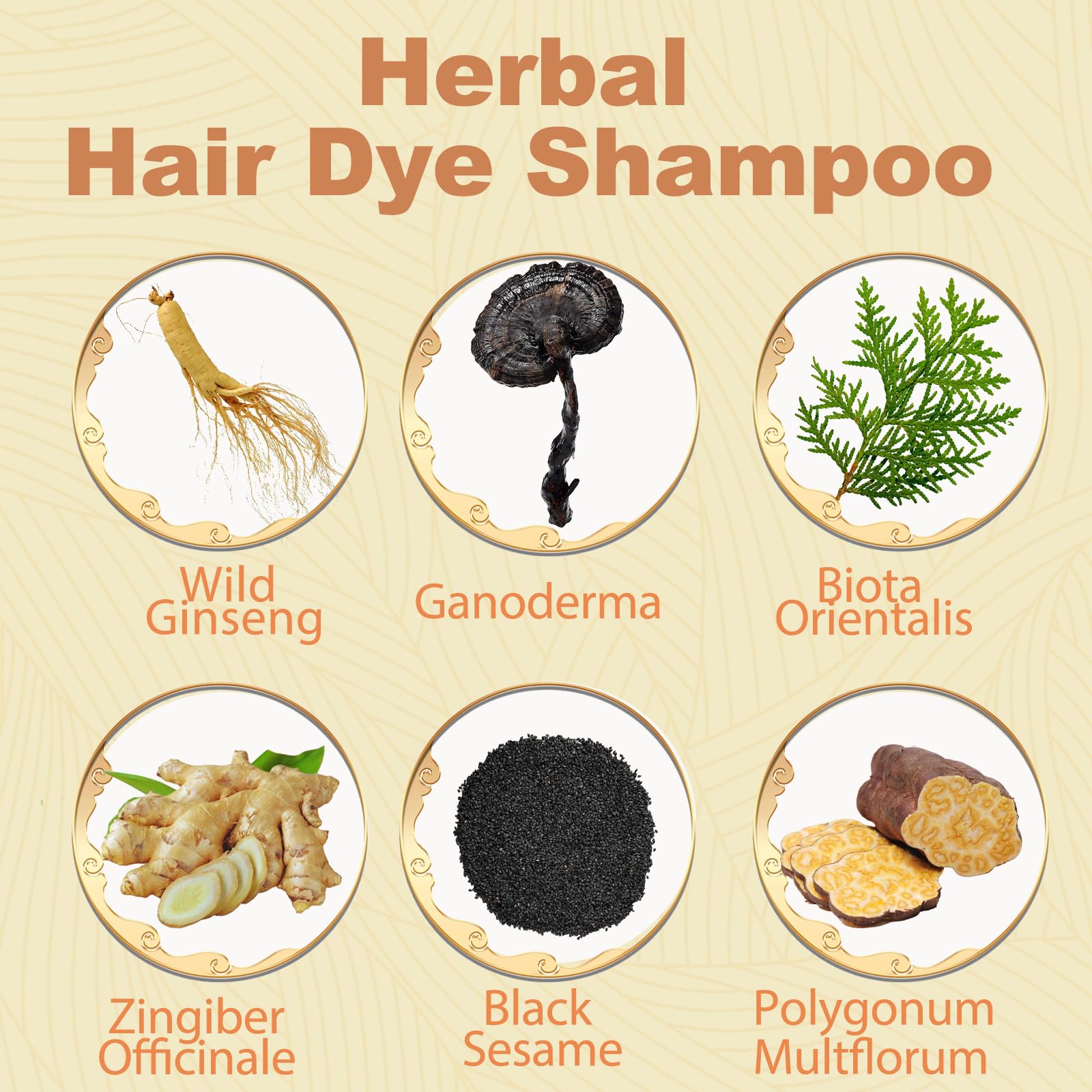 Herbal Instant 3-in-1 Long-Lasting Brown Hair Color Shampoo for Gray Hair Cover for Women & Men - 16.90 Fl OZ (Dark Brown)