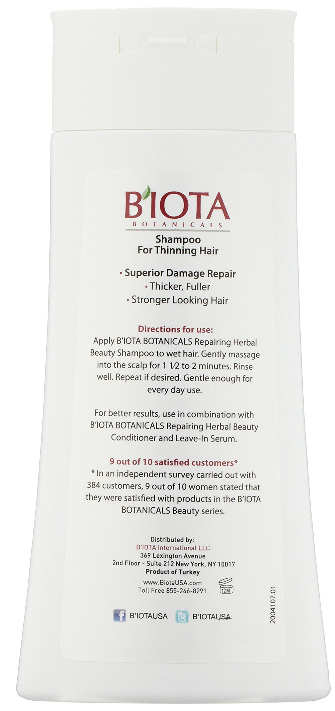 B'IOTA BOTANICALS PROACTIVE HERBAL CARE REPAIRING SHAMPOO